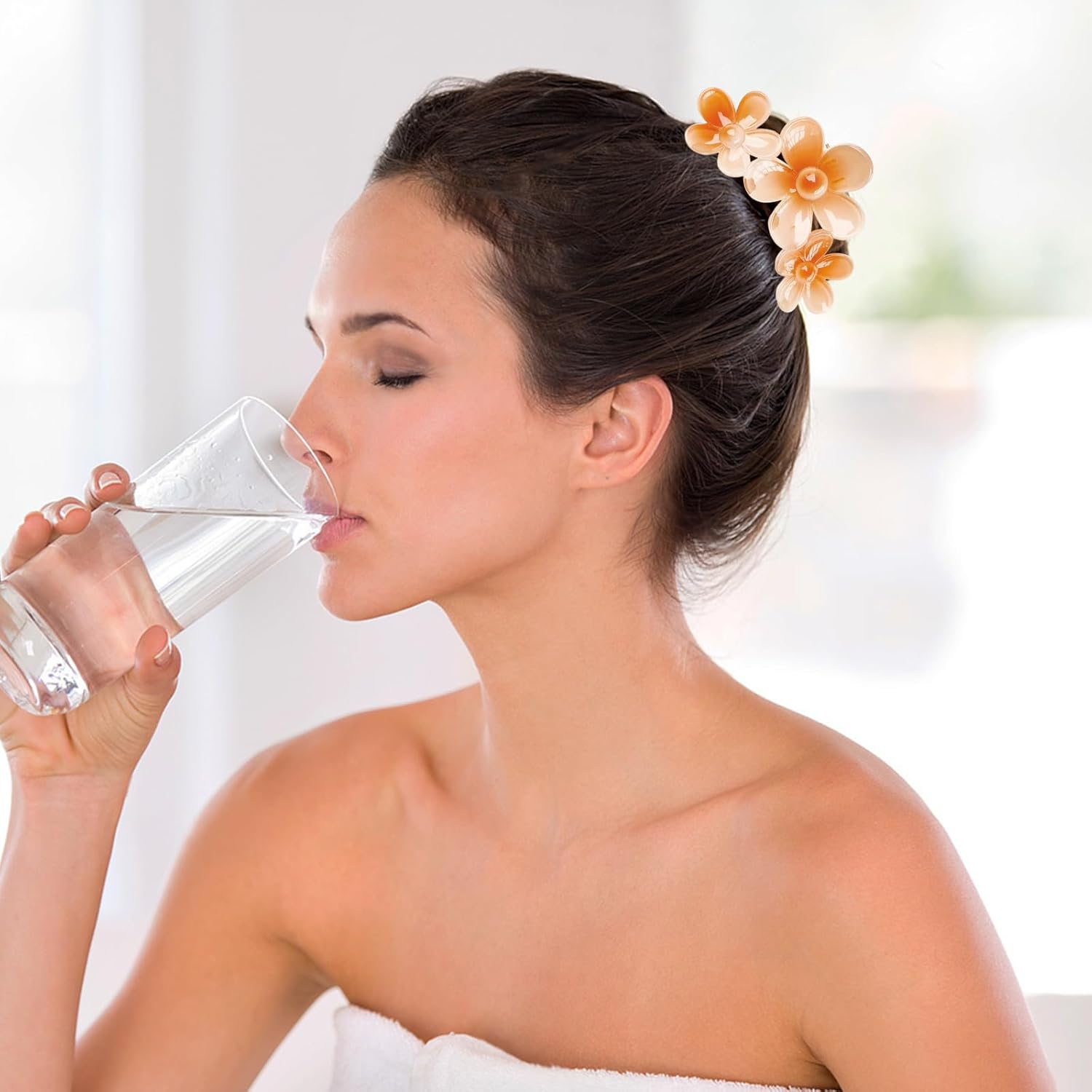 6-Pack Flower Hairpins, Non-Slip Plastic Hairpin, Acrylic Hairpins, Strong Styling, Beautiful Summer Colors, Cute Flower Shapes, Suitable for Women and Girls, Thin Hair or Thick Hair image number 4