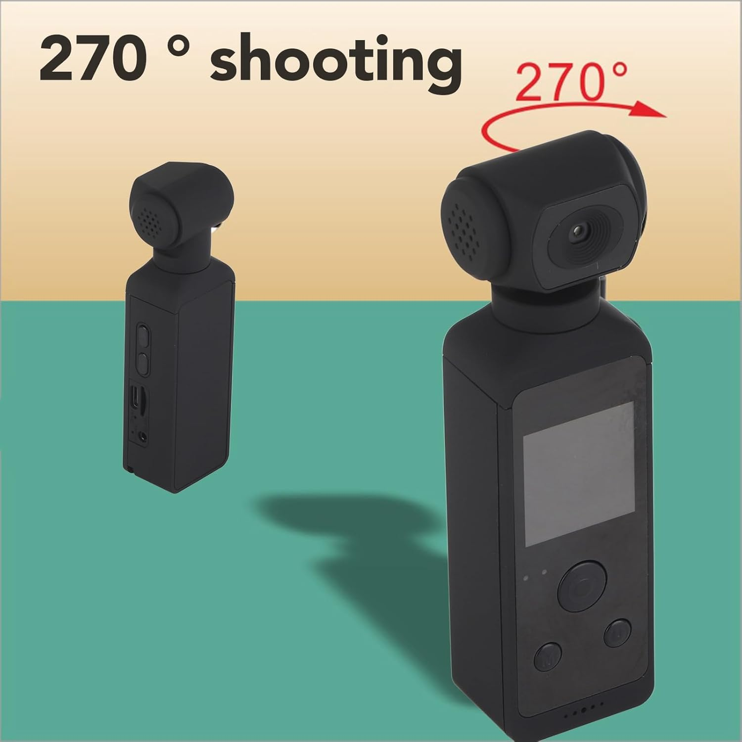 Body Camera, 4K HD Pocket Camera Body Cam 270&deg; Rotatable anti Shaking with Mic Clip and Waterproof Shell for Outdoor Riding Diving image number 3