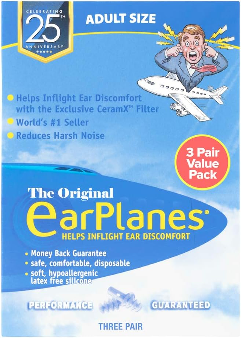 Earplanes New Super Soft Adult ? Ear Plugs Airplane Travel Ear Protection 3 Pair image number 3