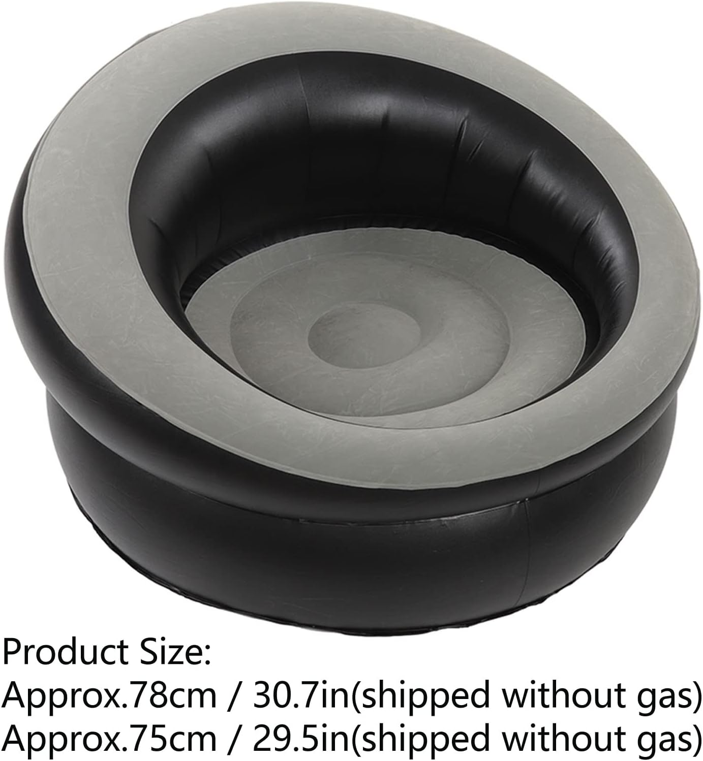 Inflatable Couch, Inflatable Lounge Chair, Foldable Flocking Air Sofa Inflatable Chair, Outdoor Lazy Sofa Couch Beanless Bag Chair, Portable Couch for Hiking, Camping & Picnic (Grey) image number 1