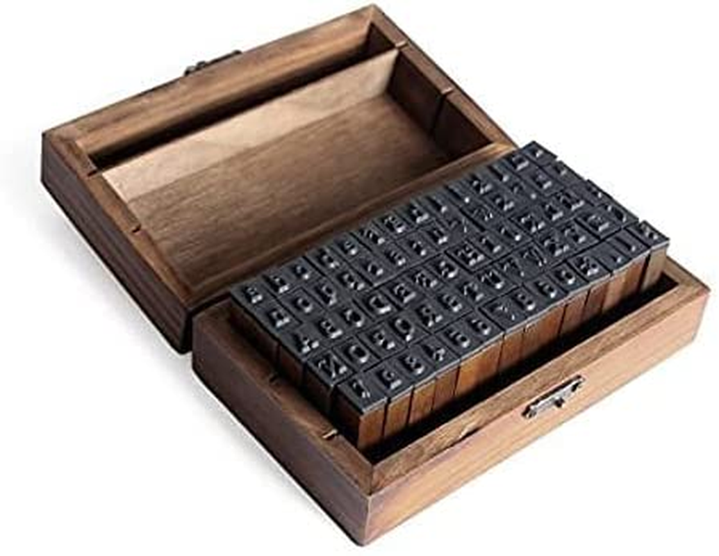 Alphabet Letters Stamps Wooden Rubber Alphabet Letter Multipurpose Number Stamps Stamper Seal Set in a Wooden Box Case Set of 70Pcs image number 4