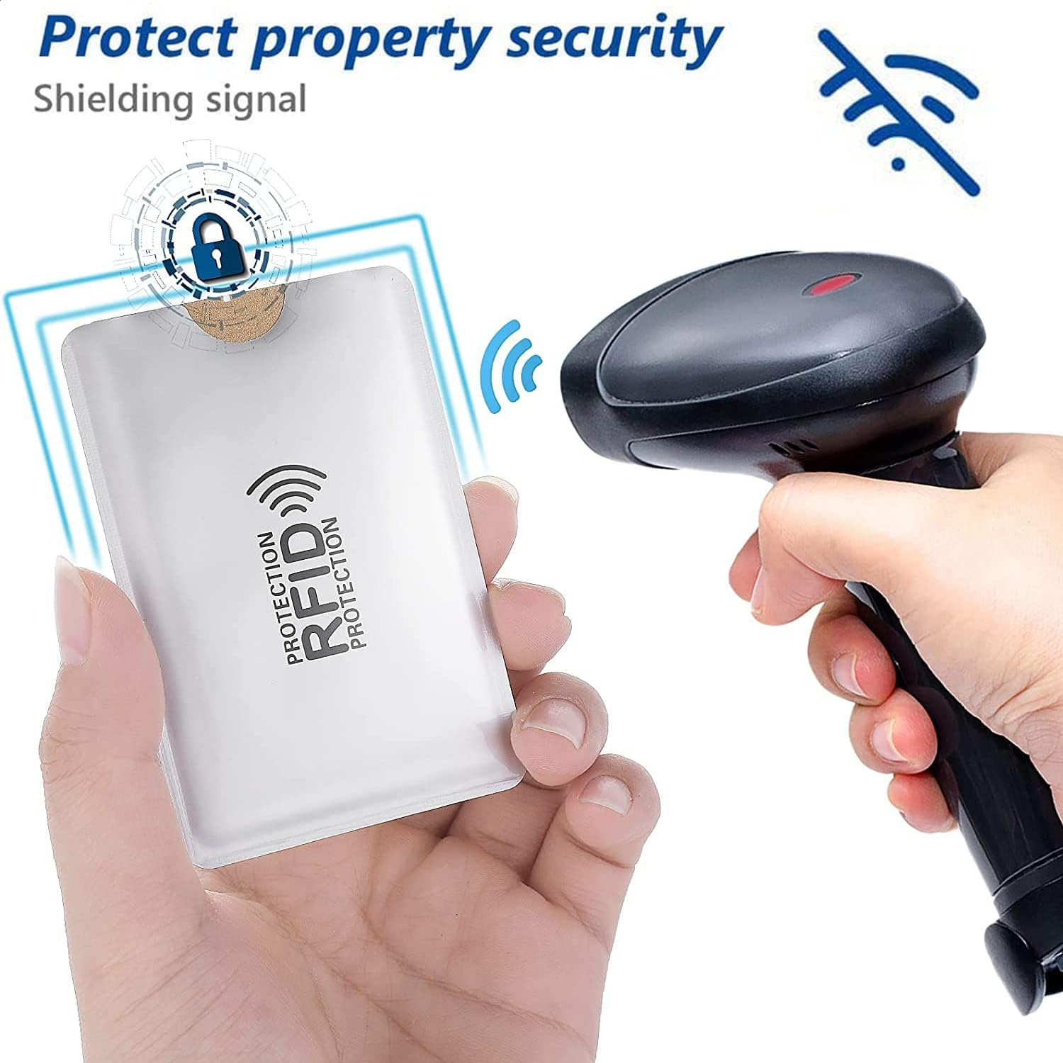 13 Pcs RFID Blocking Sleeves Envelopes Card Holder, 9 Blocking Credit Card Sleeves & 4 Passport Security Holders Suit Set RFID Identity Card Protector for Women Men image number 3