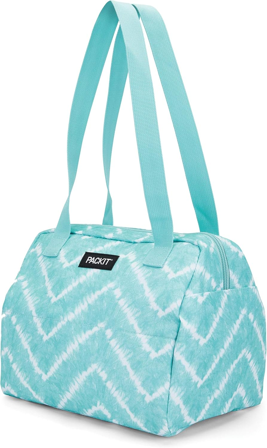 Packit&reg; Freezable Hampton Lunch Bag, Black, Built with Ecofreeze&reg; Technology, Collapsible, Reusable, Zip Closure with Front Pocket and Shoulder Straps, Designed for Fresh Office Lunches