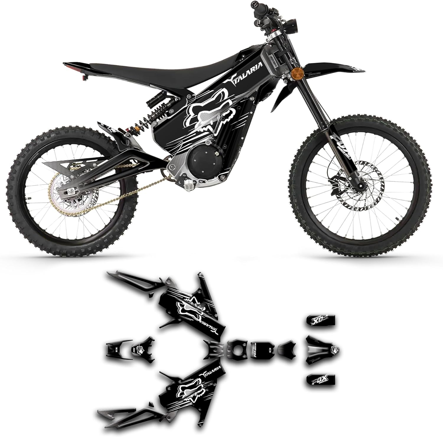 Kungfu Graphics Custom Decal Kit for Talaria X3 Xxx（With Headlight）, TLX3MX523N010-KO, Red Gray