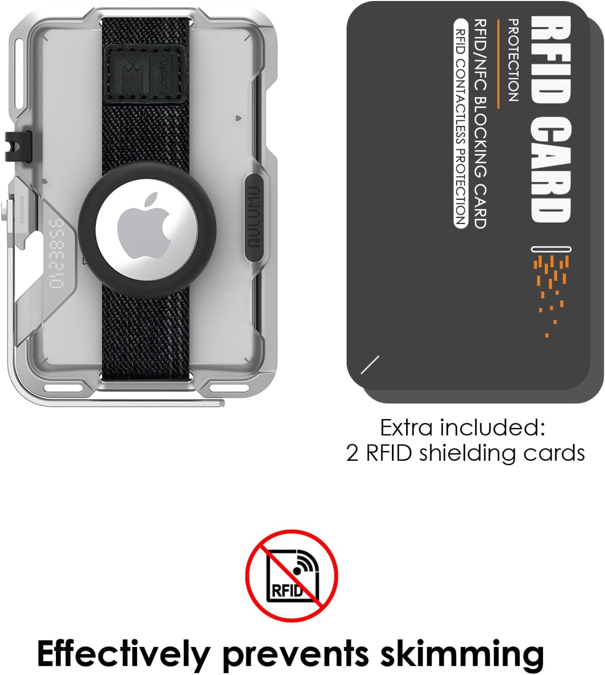 Aulumu G03 Transparently Magnetic Wallet Card Holder | Magnetic Wallet Compatible with Magsafe | Multi Function - Mobile Phone Stand/Grip | Bottle Opener | RFID Shielding Card - Translucent White - Translucent Grey image number 4