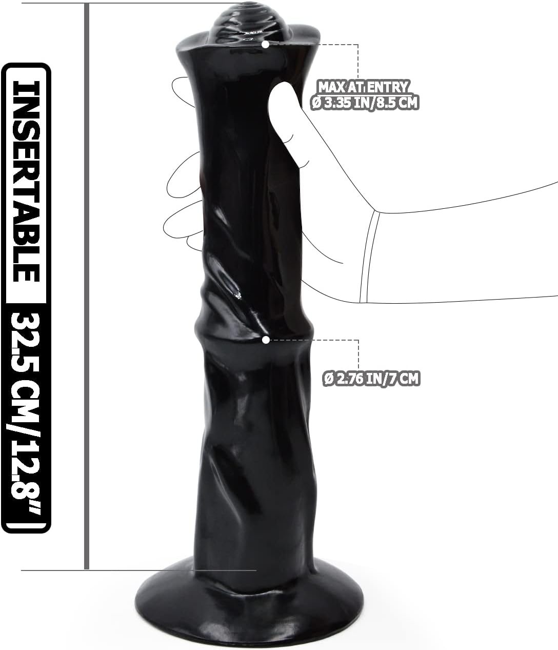 FAAK XXXL Realistic Dildo, Super Huge Beast Dildo with Strong Suction Cup,32.5 Cm/12.8'' Insertable 1:1 Ratio Monster Fantasy Sex Toy, Percheron Dildo YIFF Furry Fandom Dong image number 3
