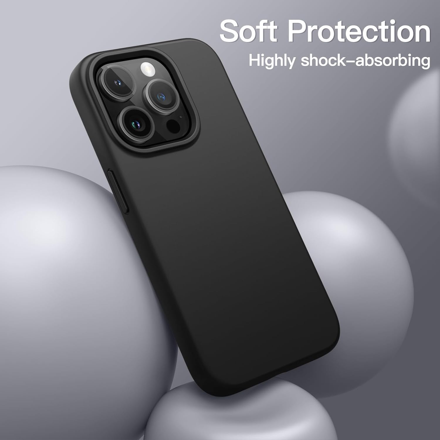 Jetech Silicone Case for Iphone 13 Pro Max 6.7-Inch, Silky-Soft Touch Full-Body Protective Phone Case, Shockproof Cover with Microfiber Lining (Black)