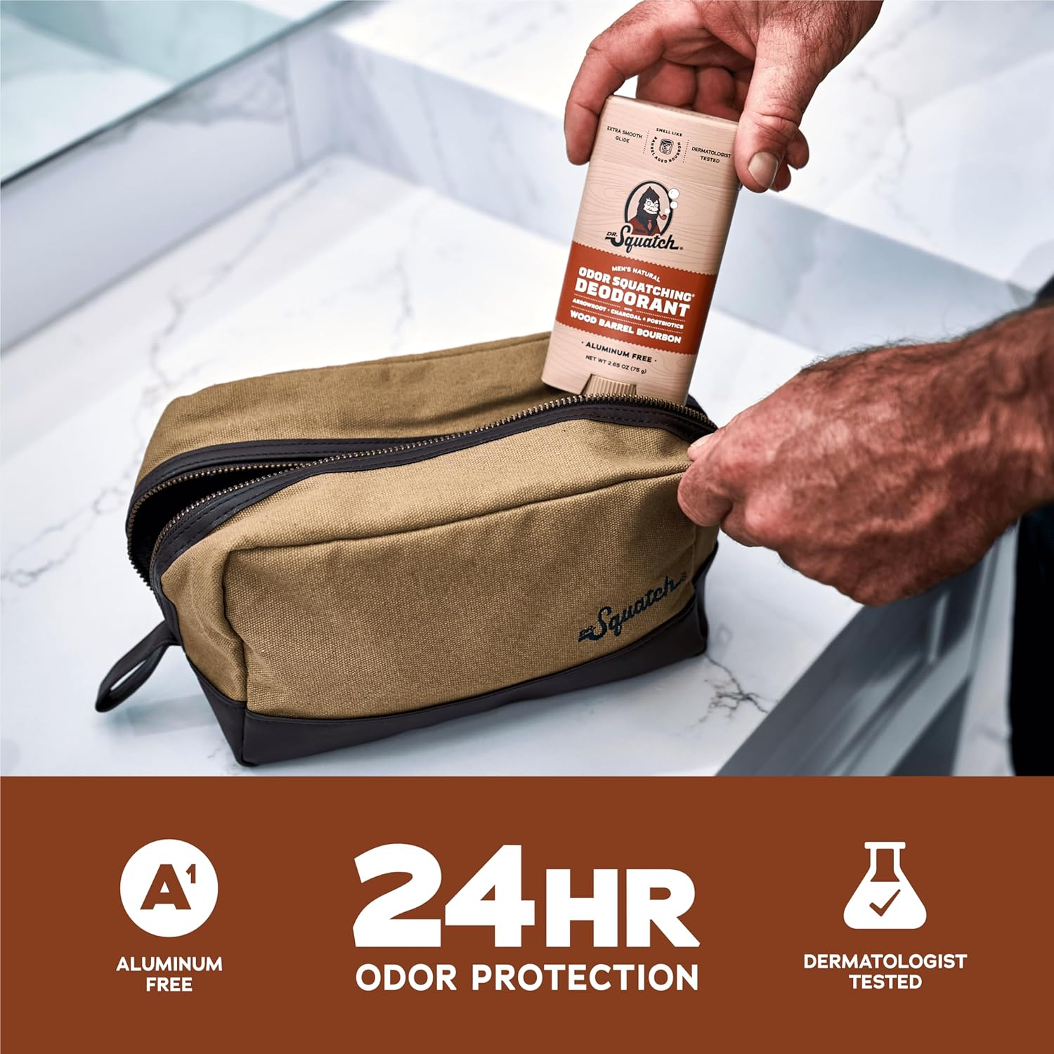 Dr. Squatch Natural Deodorant for Men 2 Pack Wood Barrel Bourbon &ndash; Odor-Squatching Men'S Deodorant Aluminum Free (2.65 Oz, 2 Pack)