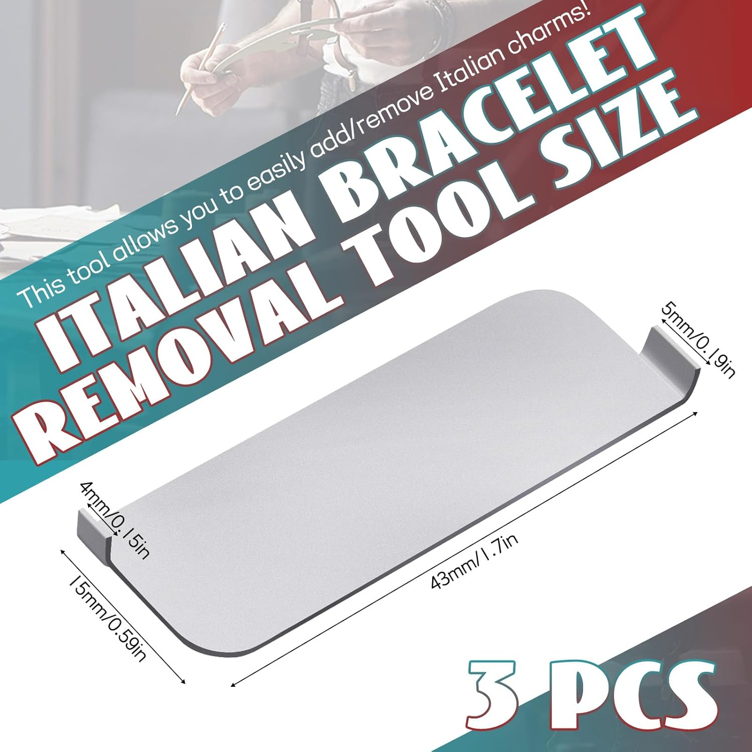 Italian Bracelet Link Tools, 3Pcs Charm Bracelet Pack Tool for Adding and Removing Charms image number 4