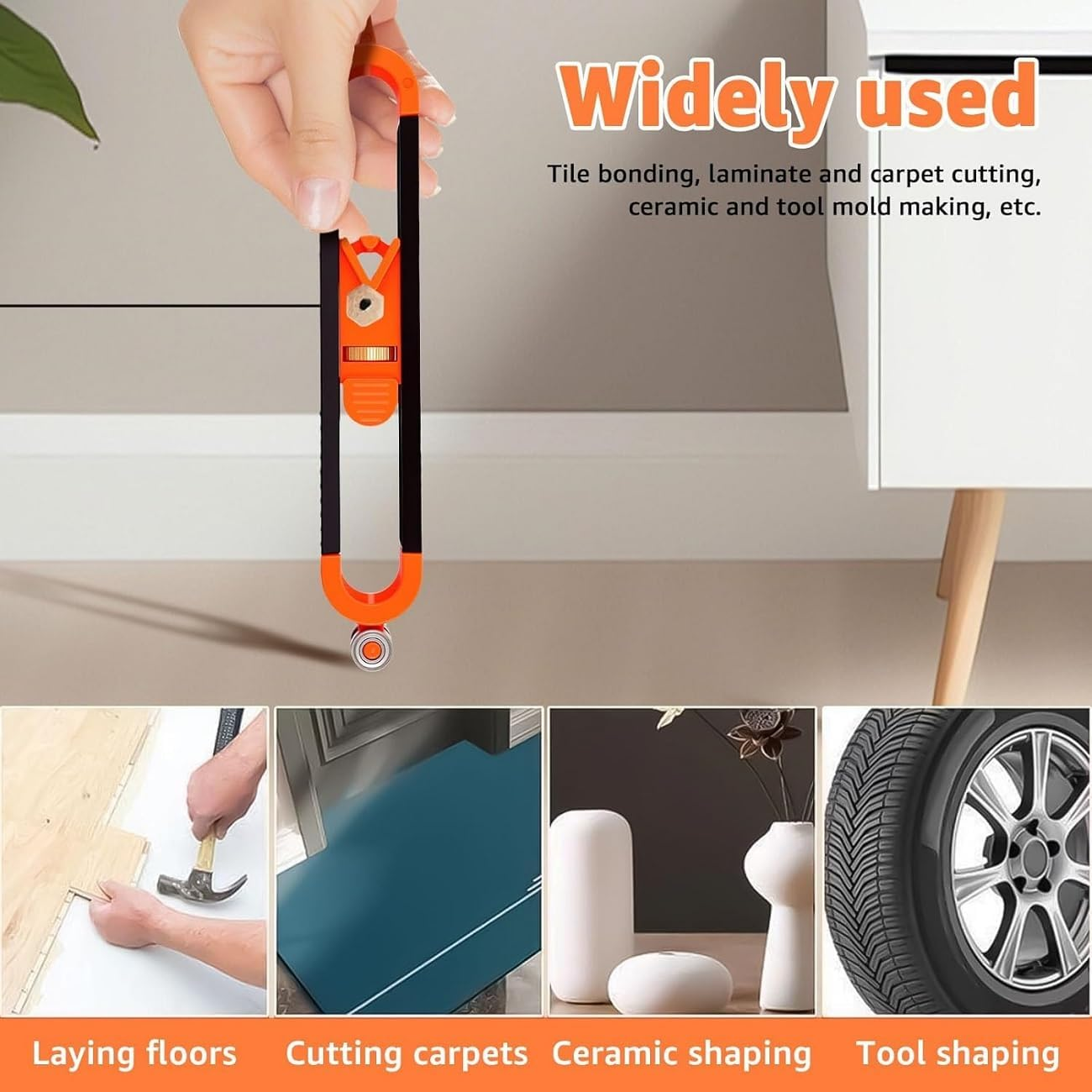 WADY 1PCS Precise Contour Gauge with Pencil Slot Profile Tool for Duplicating Irregular Shapes, Measuring Profile Duplicator (Black Orange) image number 4