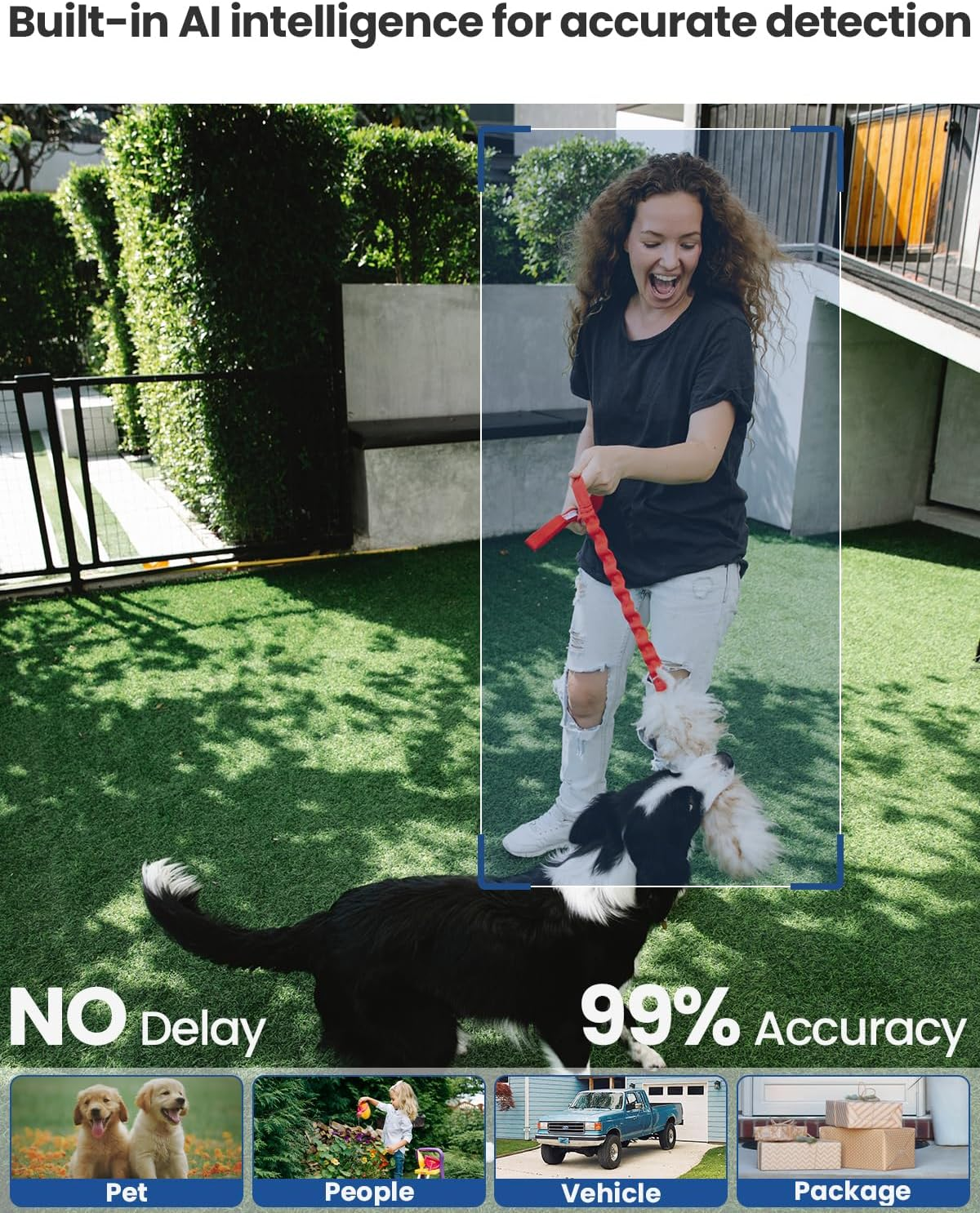 MUBVIEW Security Cameras Wireless Outdoor - 2 Pack Outdoor Camera Wireless 2K Battery Powered Security Camera Outdoor & Indoor, Wifi Home Camera with Spotlight/Siren/Ai Motion Detection/2-Way Talk - Q5 image number 4