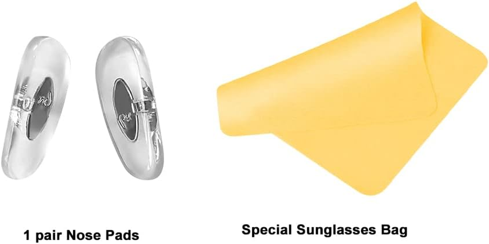 HEYDEFOAU 16Mm Clip-On Replacement Nose Pads for Ray-Ban Aviator RB3025 3026 Sunglasses Repair Kits Clear,Bonus Sunglasses Bag (Clear) - Nude image number 3