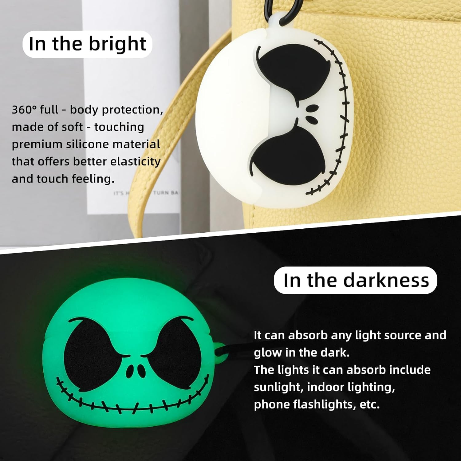 Cute Skull Cover for Airpods Pro 3Rd Generation Case 2025 - Funny Cartoon Anime Animal Shockproof Protective Silicone Skin for Airpods Pro 3 Case Accessories Set with Cleaning Pen Kit for Boy Girl