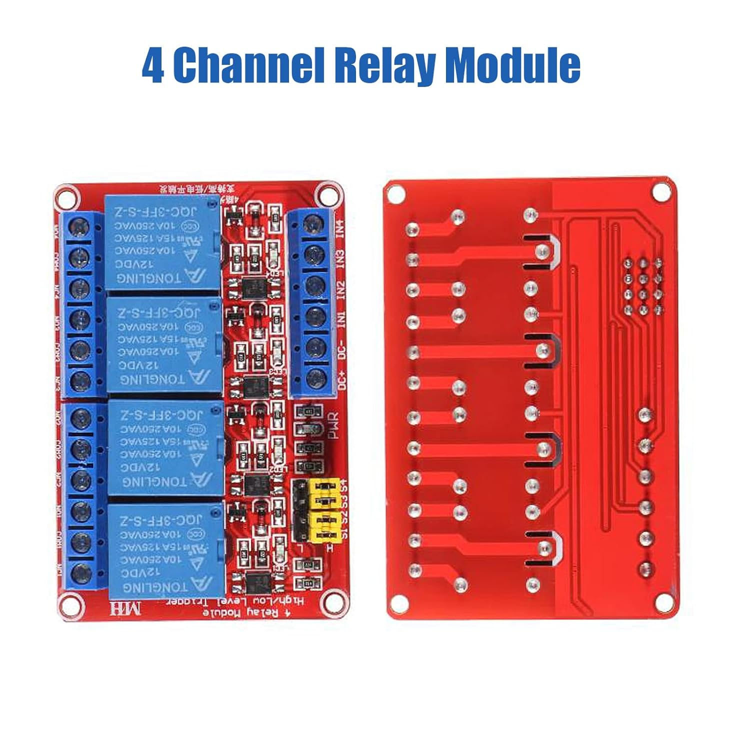 DIANN 2Pcs 4 Channel 12V Relay Module with Optocoupler High or Low Level Trigger Expansion Board image number 1