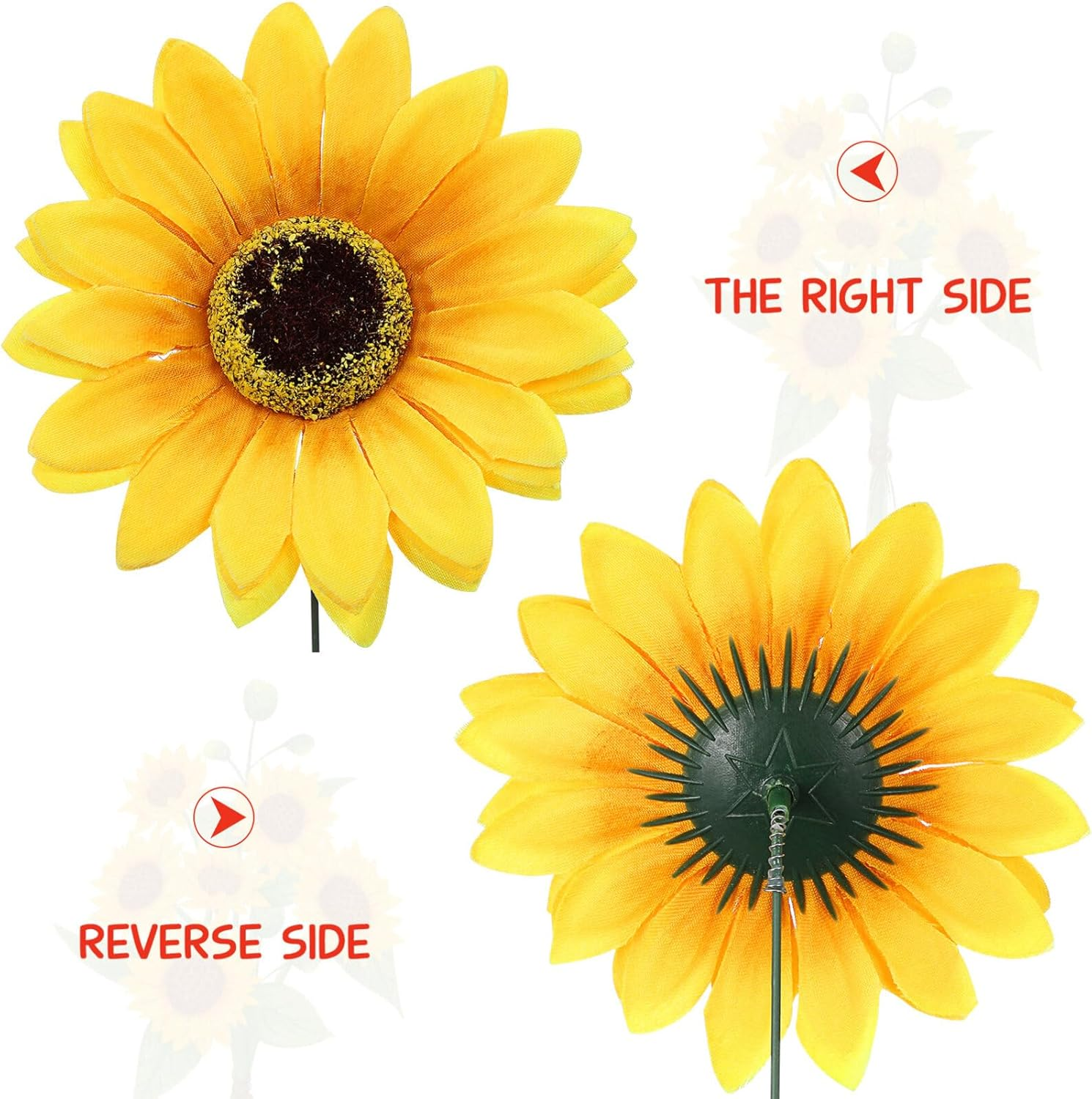 Kisangel 5Pcs Sunflower Garden Stakes Metal Stake Sunflower Sign Outdoor Yard Flower Stake for Garden Stable Decoration image number 6