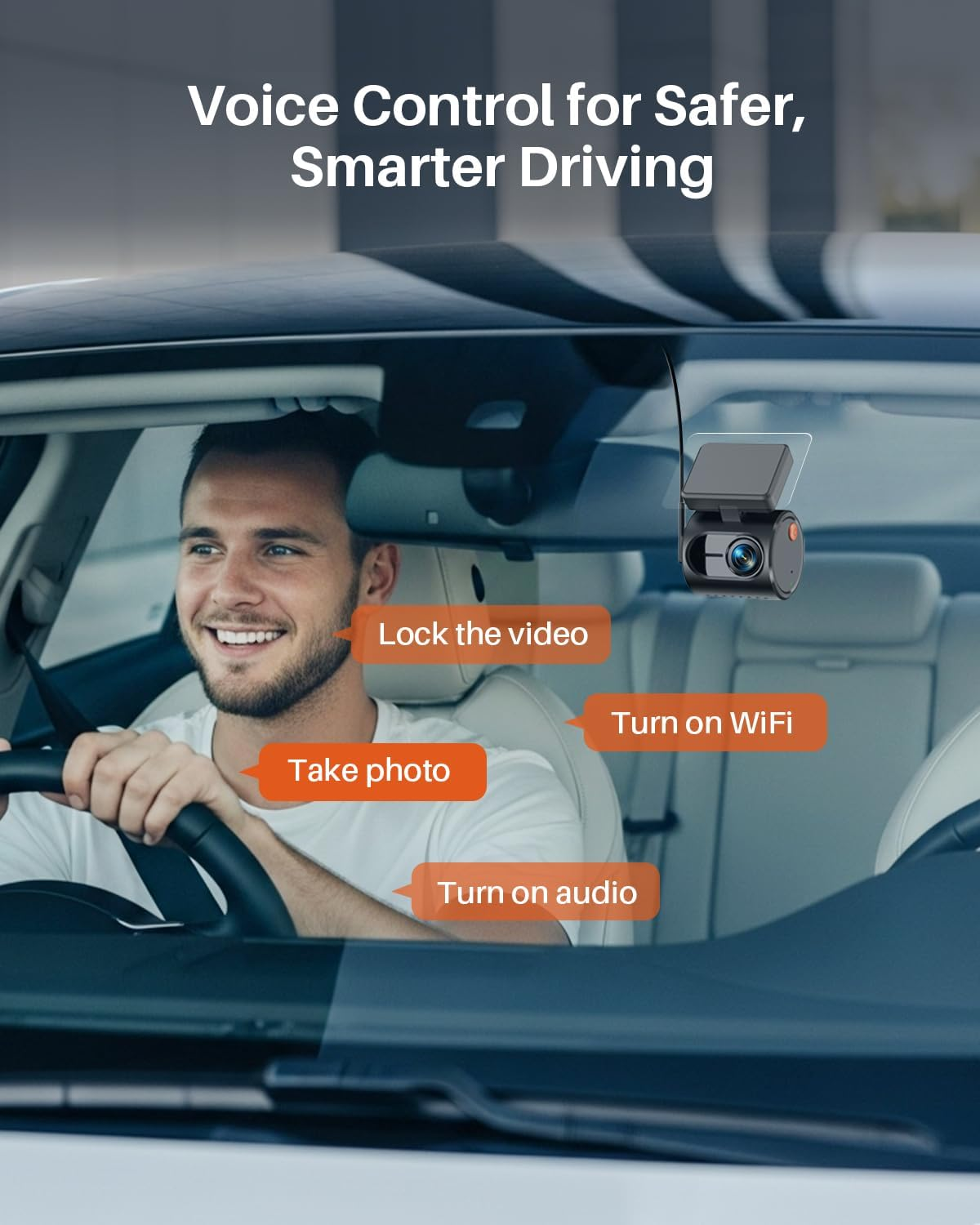 KAWA 2K Tiny Dash Cam, 1296P QHD Mini Car Camera Dashcam - Voice Control, G -Sensor, Free 32GB TF Card, Built-In Wifi, APP Control, WDR/3D DNR with Super Night Vision, 24H Parking Mode image number 3