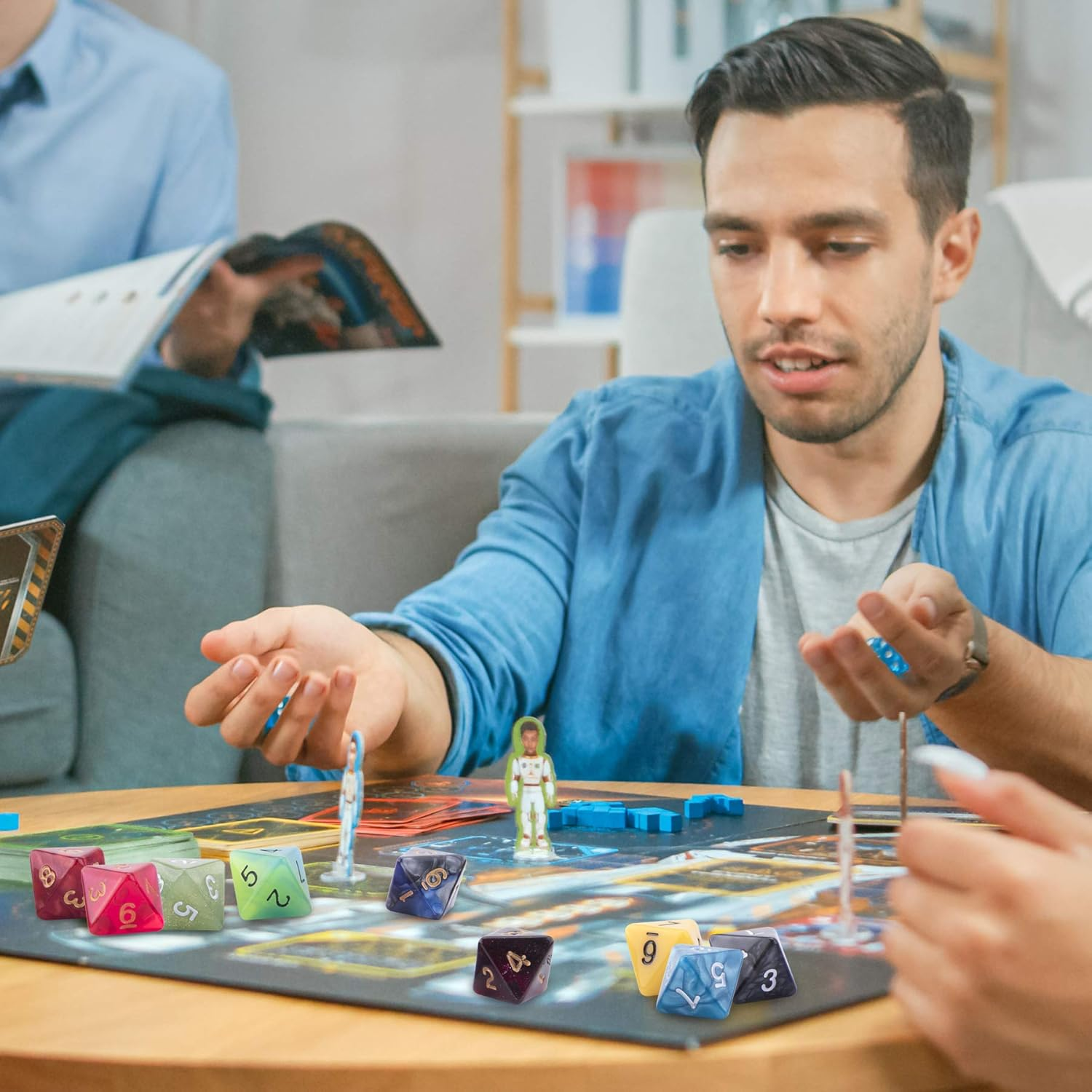 AUSTOR 35 Pieces Polyhedral Dice 8 Sided Game Dice Set Mixed Color D8 Dice Assortment with a Black Velvet Storage Bag for DND RPG MTG Table Games