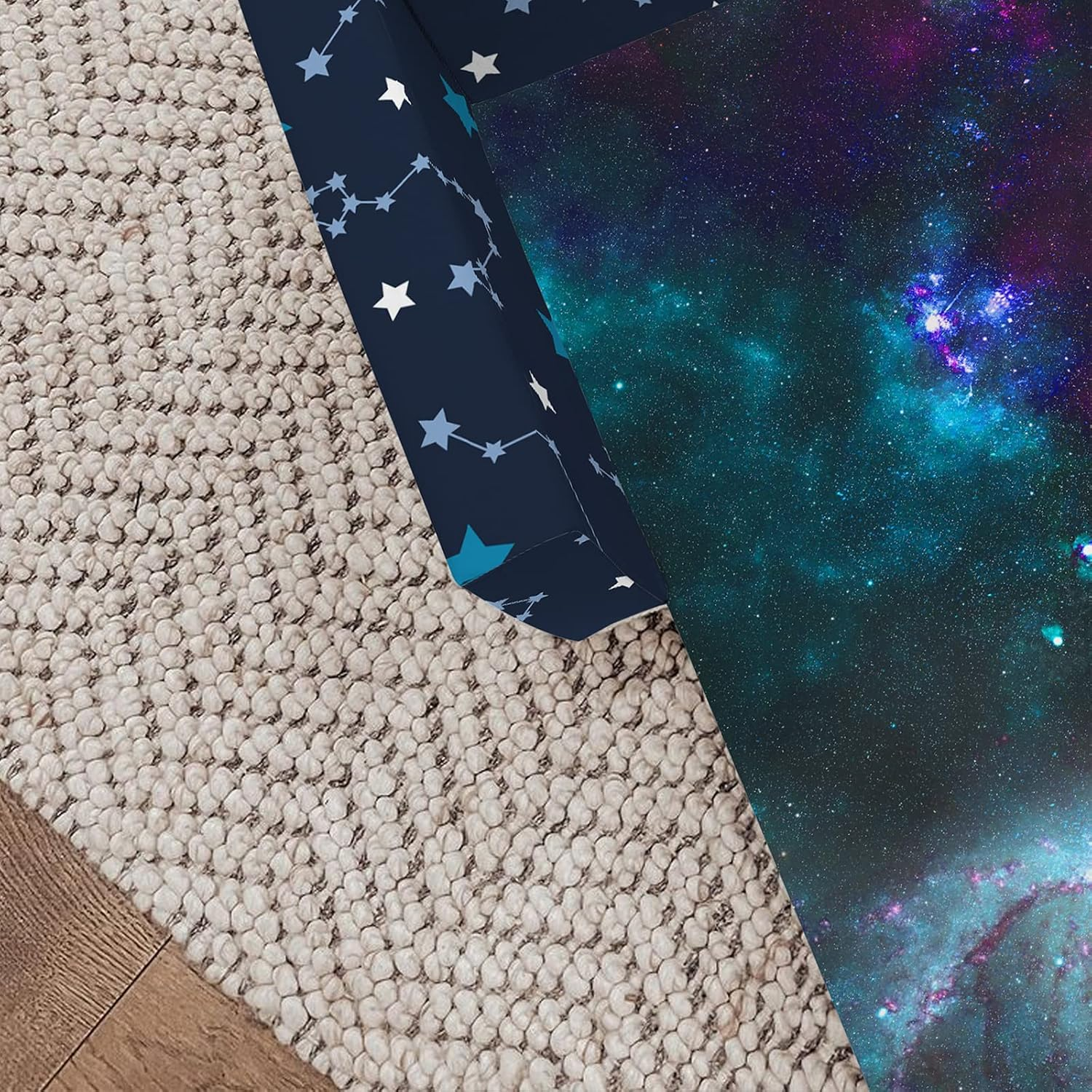 Fond + Found Kids Sofa - Zodiac Sign Toddler Couch, 2-In-1 Convertible to Lounger, Starry Sky Flip Out Chair & Sleeper, Zodiac Gifts for Girls Boys image number 3