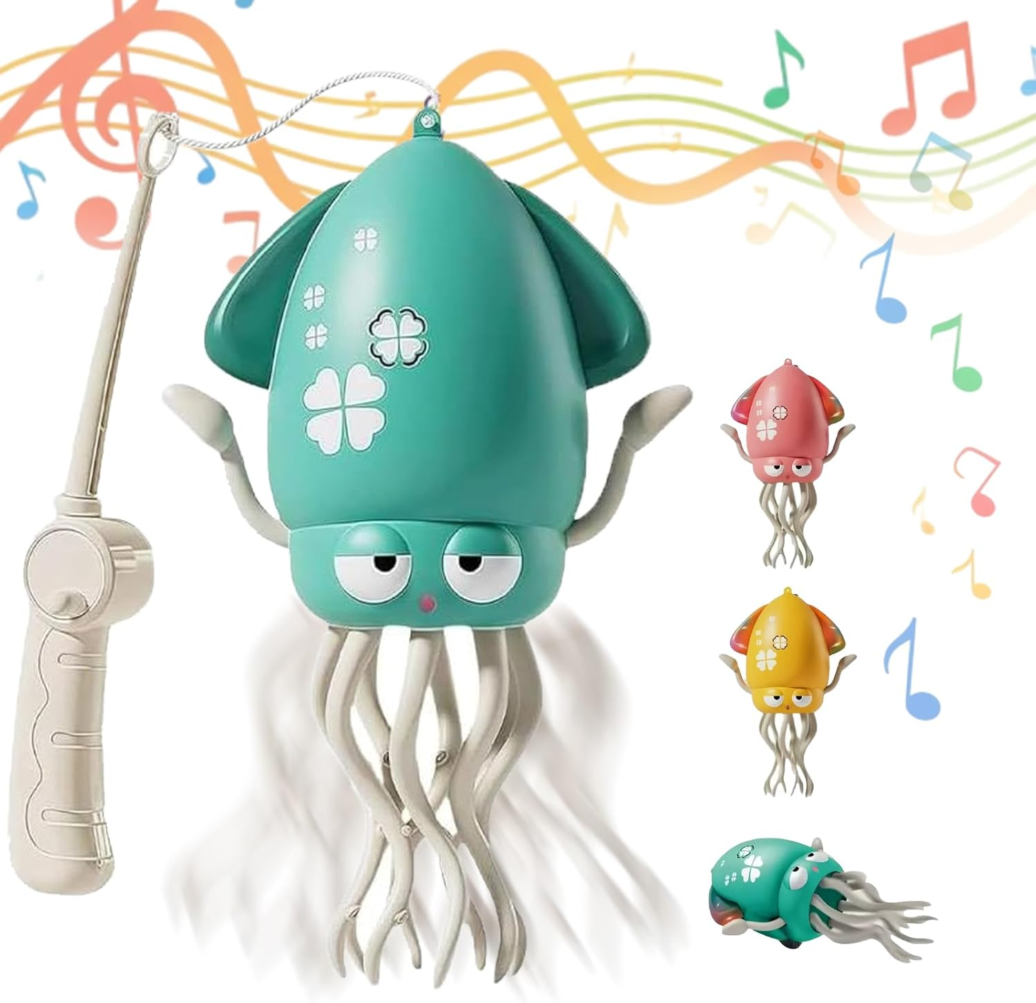 Electric Crawling Octopus Toy, Magic Dancing Octopus Tummy Time Toy, Auto Avoid Obstacles, 8-Leg Wiggly Robotic LED Light up Dancing & Music (Blue)