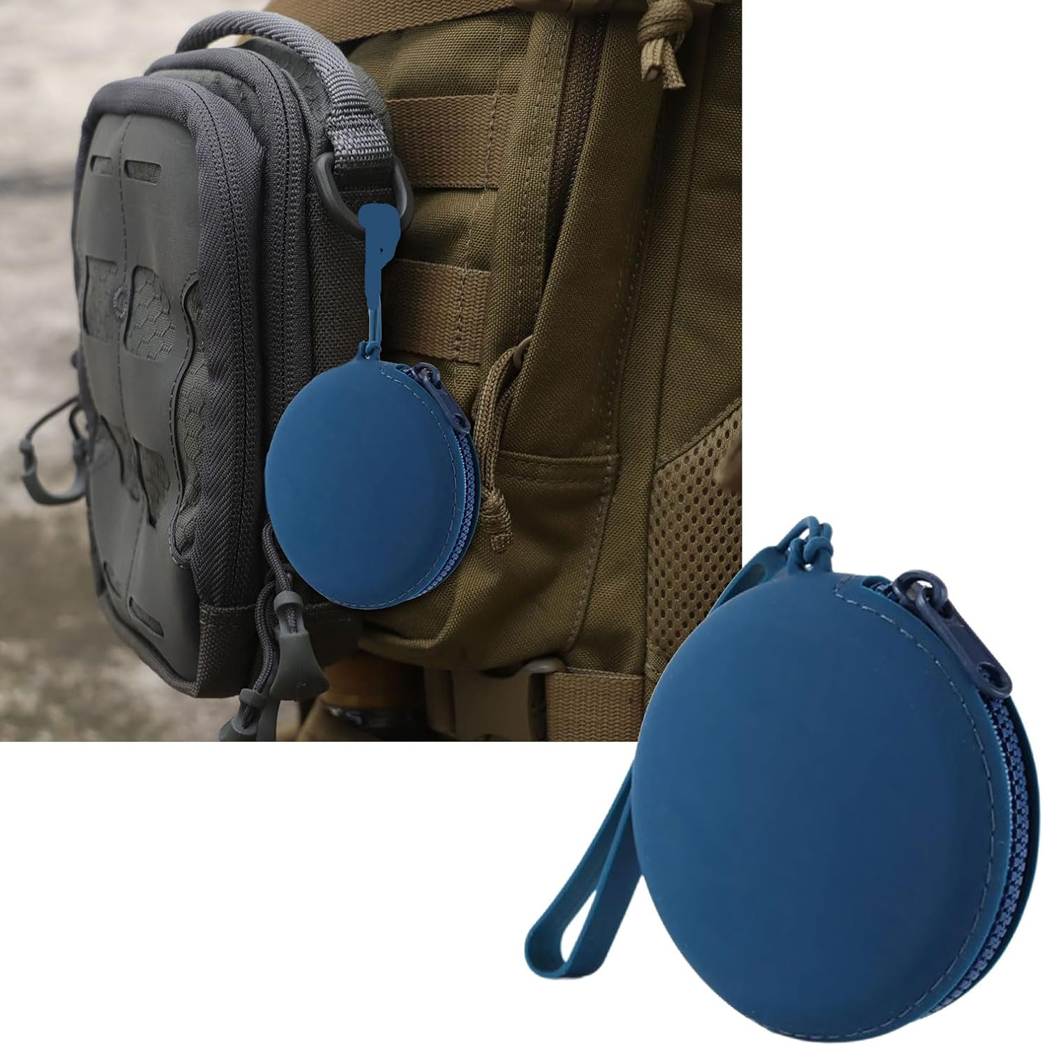 [Xinsheinelry] Fashionable Silicone Bag for Loose Changes and Accessories Water Resistant Daily Use Silicone Pocket Organizer for Gym Hiking, Gray image number 6