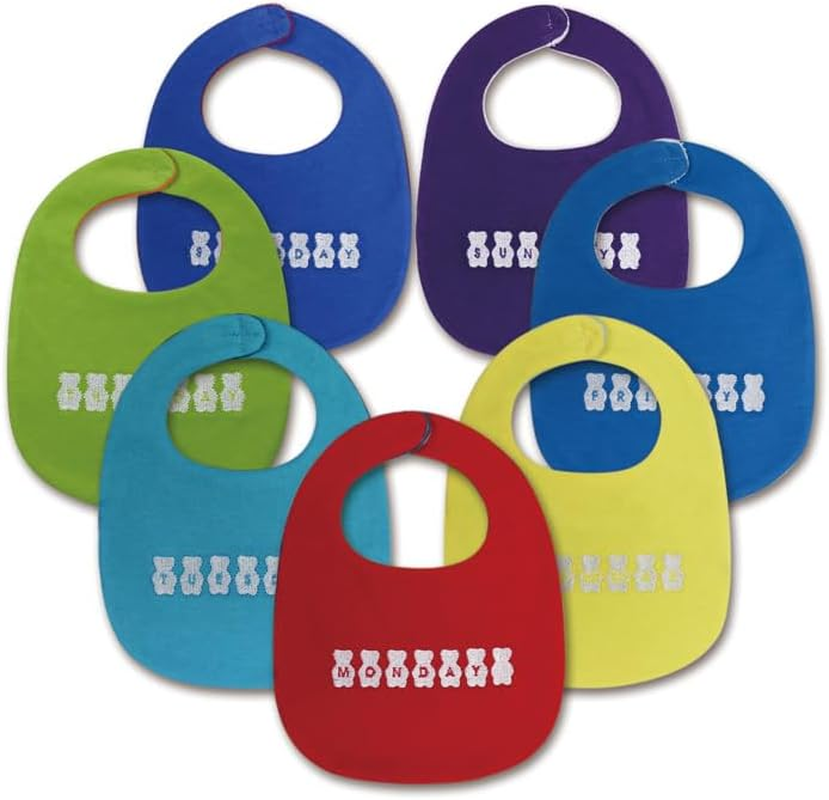 PUPPET 14-Pack Unisex Baby Cotton Bibs and Socks Set for Boys, Girls, Soft Drool Bibs for a Week image number 4