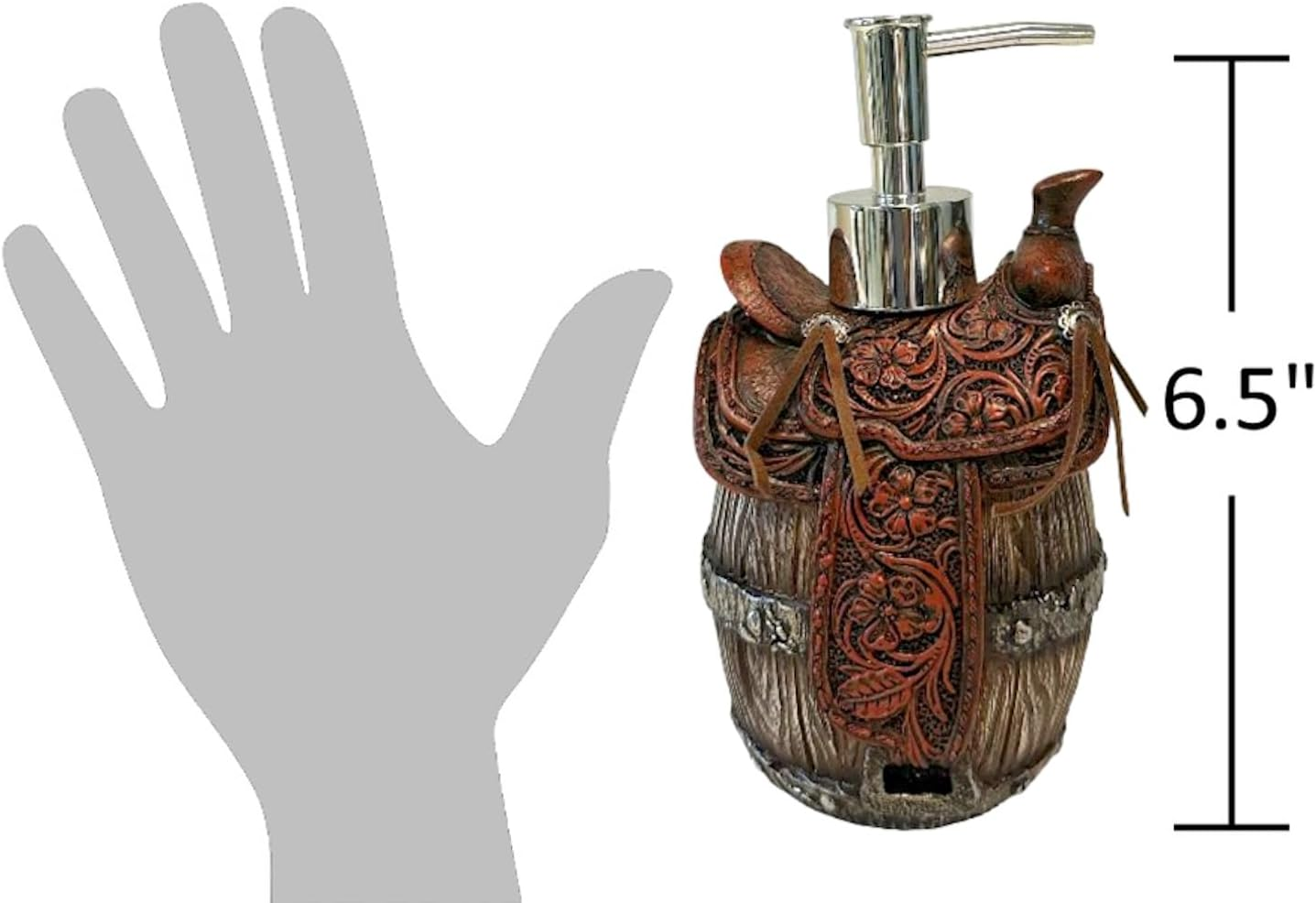 The Bridge Collection Western Saddle Soap Dispenser & Lotion Pump - Country Western for Home Decor - Western Decor for Native, Country, Cabin Decor image number 1