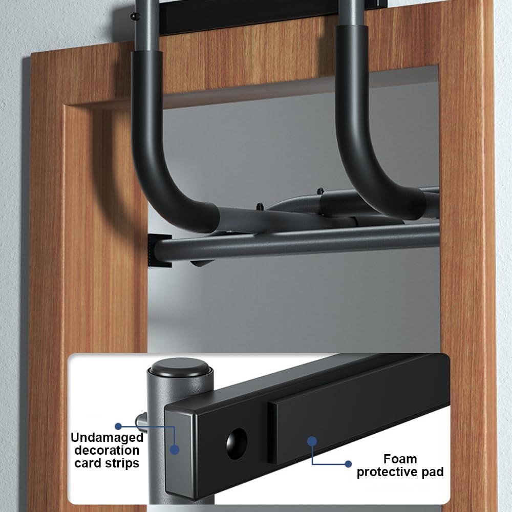 HPAMR Dip Bar, Fitness Dip Bar Attachments, Multi-Grip Strength for Doorway, Indoor Chin-Up Bar Fitnes Trainer for Home Gym Portable, Pull up Bar for Doorway, Upper Body Fitness Workout Bar image number 3