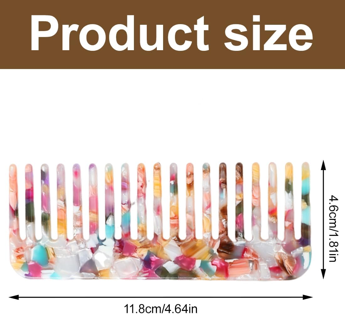 EUYKQNOI Pack of 2 Combs for Curls Curls Coarse Teeth Comb Curls Wide Tooth Comb Antistatic Comb with Large Teeth Hair Comb Wide Tooth Comb for Curls Long Hair Colourful image number 4