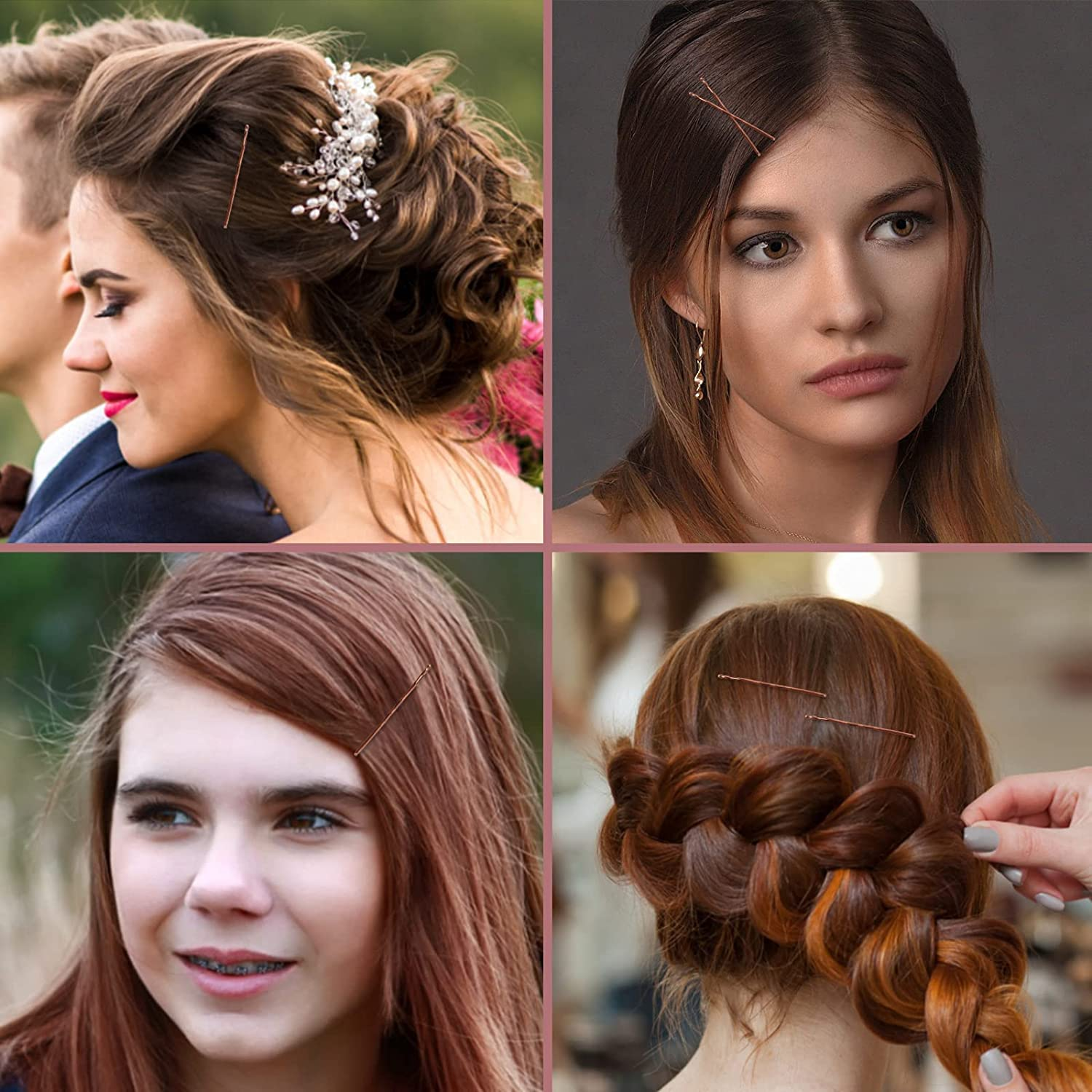 150 Pieces Bobby Pins, 3 Colors Hair Pins Kit, U Shaped Hair Clips with Case, Reusable Non-Slip Hair Pins, Premium Wave Hairpins, Bun Pins Hairpins for Women, Hair Clips Accessories for All Hair Types image number 2