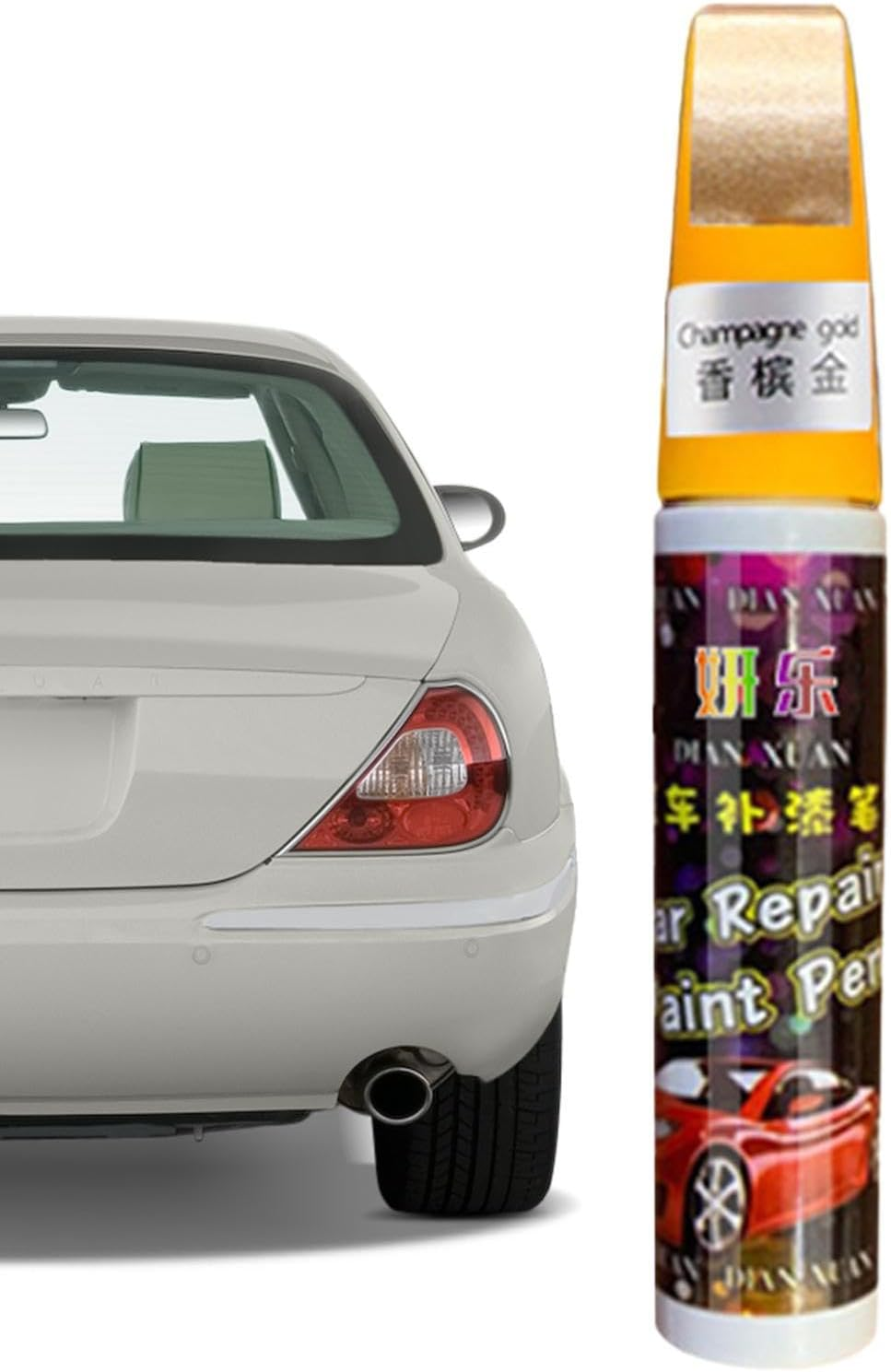 Car Paint, Brush for Scratch Chip Repair, Car Scratch Remover Lacquer Repair Body Paint, Fill Paint for All Vehicle Truck Automotive Repair Marker