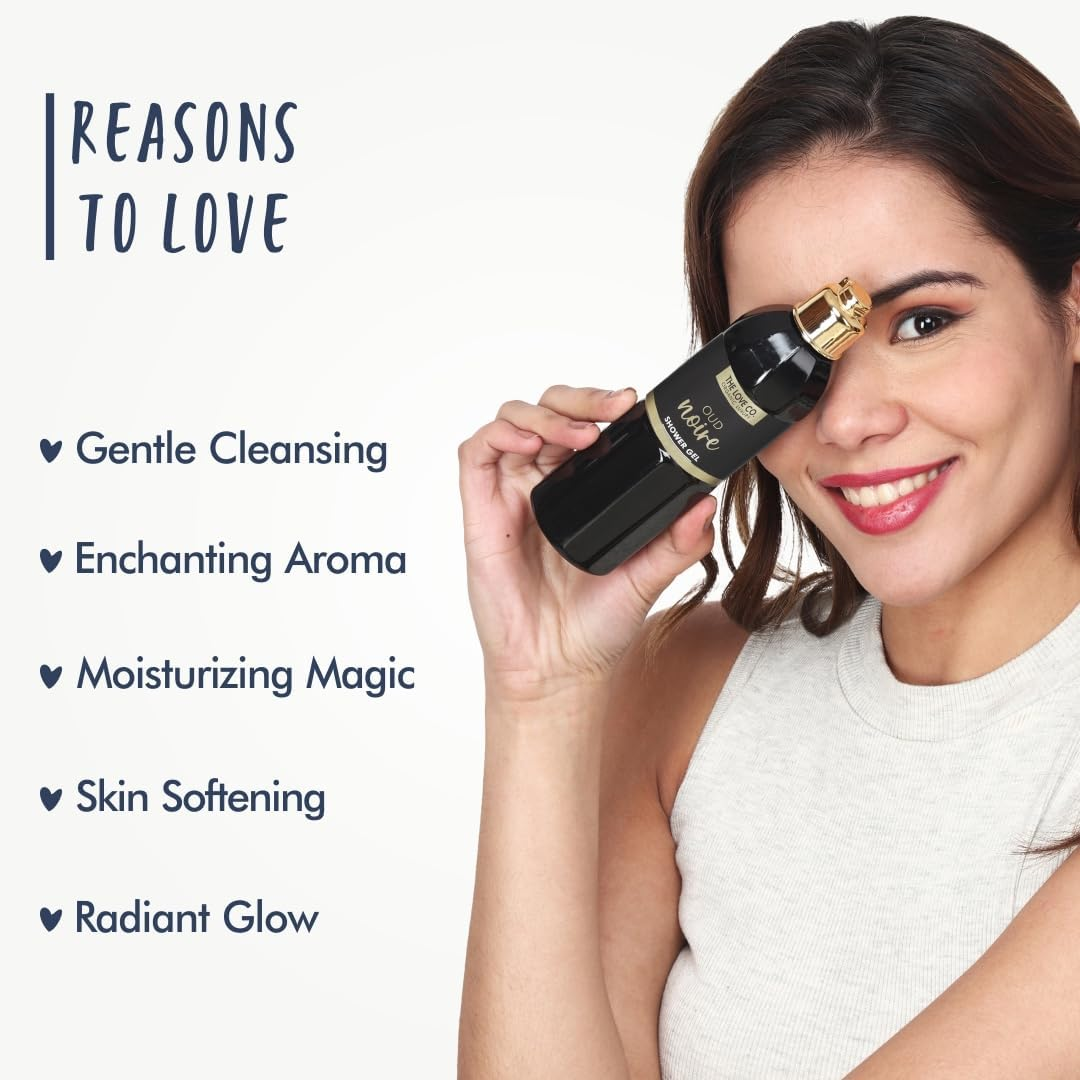 The Love Co. Body Wash for Men and Women - Luxurious Bathing with Natural Oud Oil - Soothes and Nourishes Your Skin (Oud Noire 100Ml) image number 5