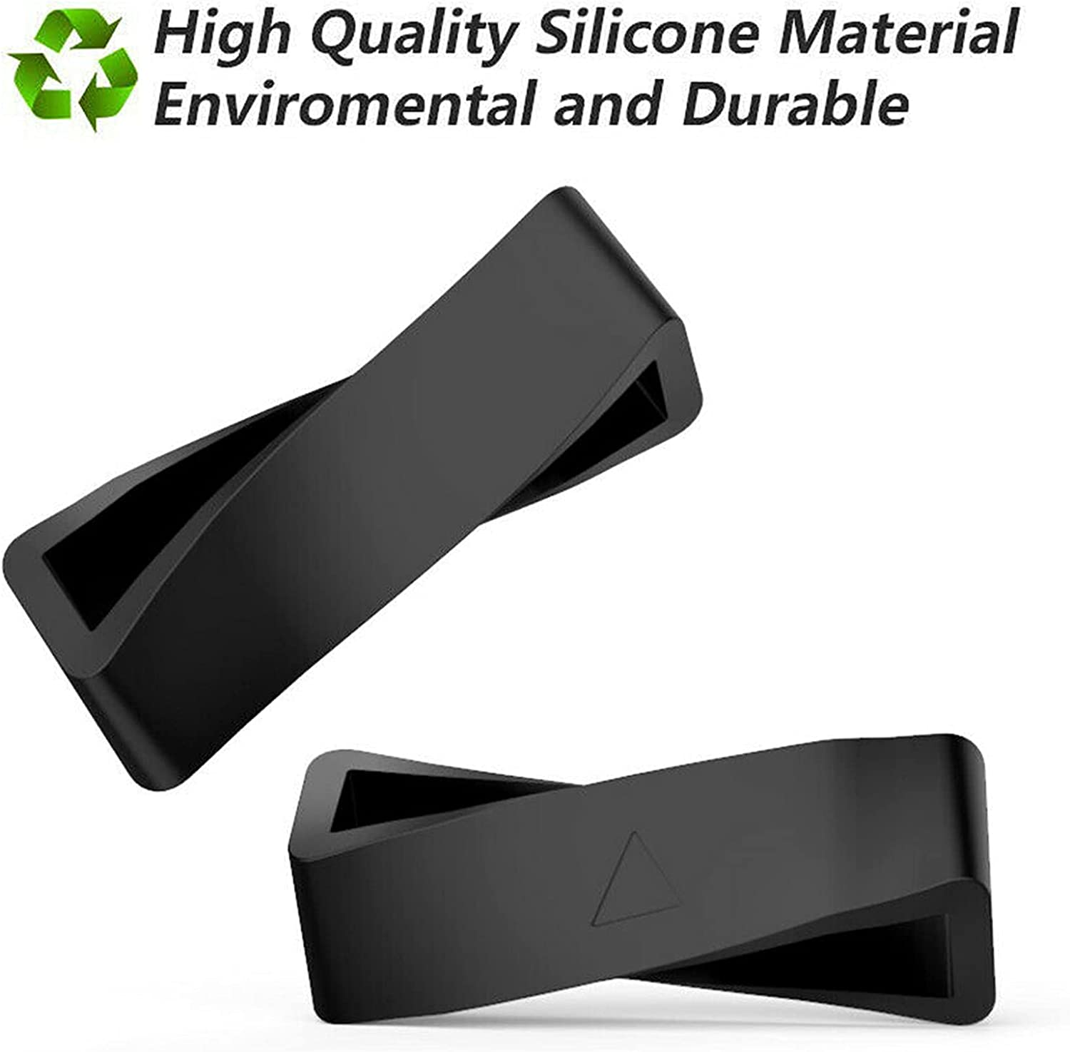 12 Pack - 22Mm Watch Band Strap Loops for Garmin, MH MOIHSING Replacement Secure Rings Compatible with Garmin Forerunner 945/935/630/235/735Xt/Fenix 5 Band,Silicone Fastener Ring Holder Loops, Black image number 2