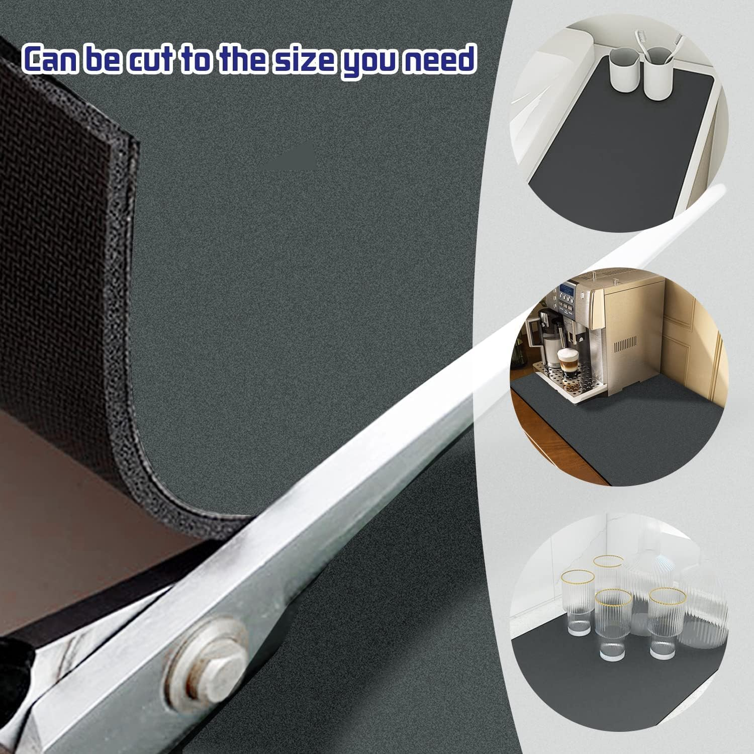 Monehet Coffee Mat for Countertops,Coffee Bar Mat ,Coffee Bar Accessories,Hide Stain Rubber Backed Absorbent Dish Drying Mat for Kitchen Counter 20''X24'' ﻿ image number 6