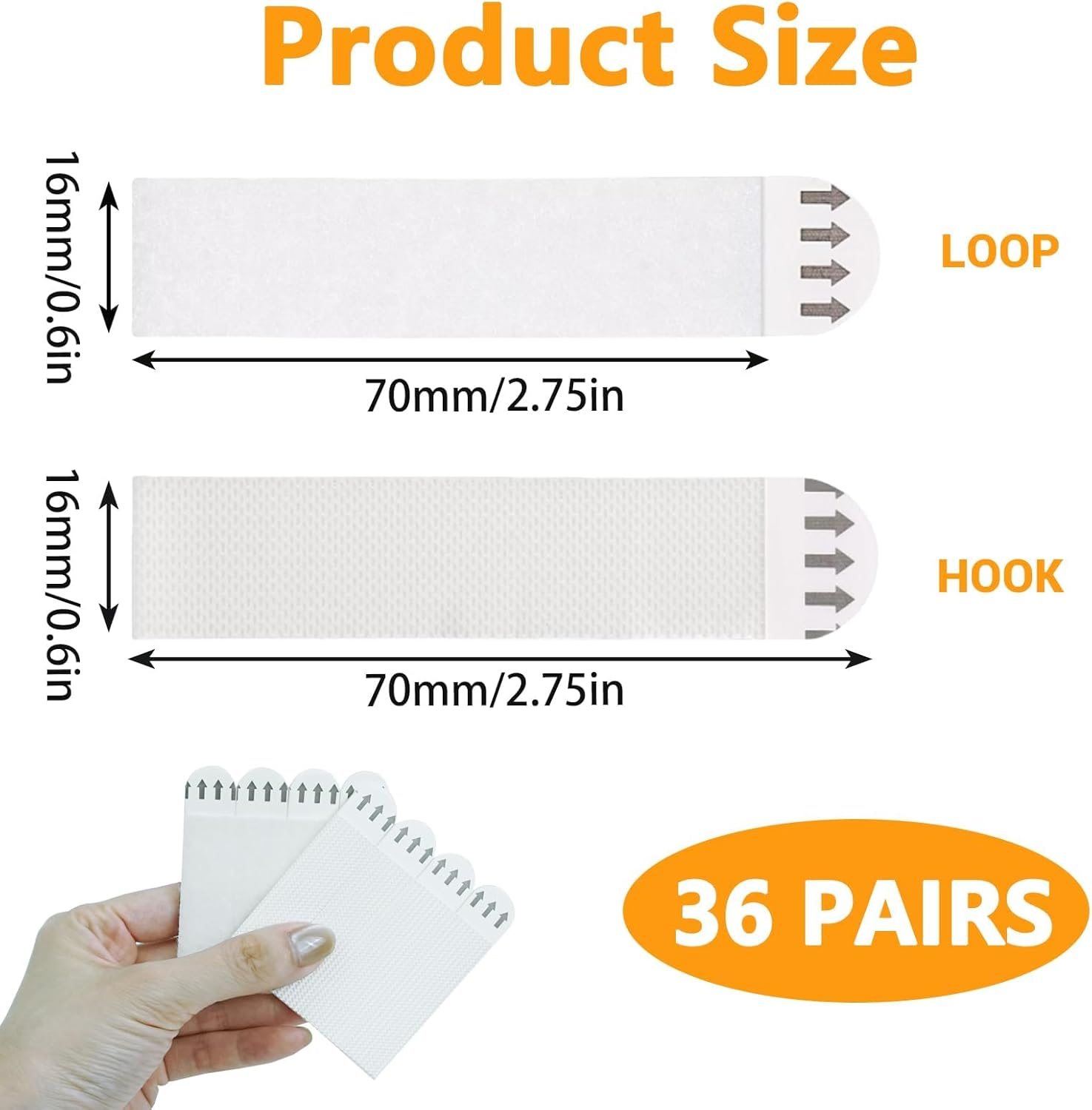 Nazaz 36 Set Picture Hanger, White, Hook and Loop Fastener, No Nails, Self-Adhesive, Smooth Surfaces image number 5