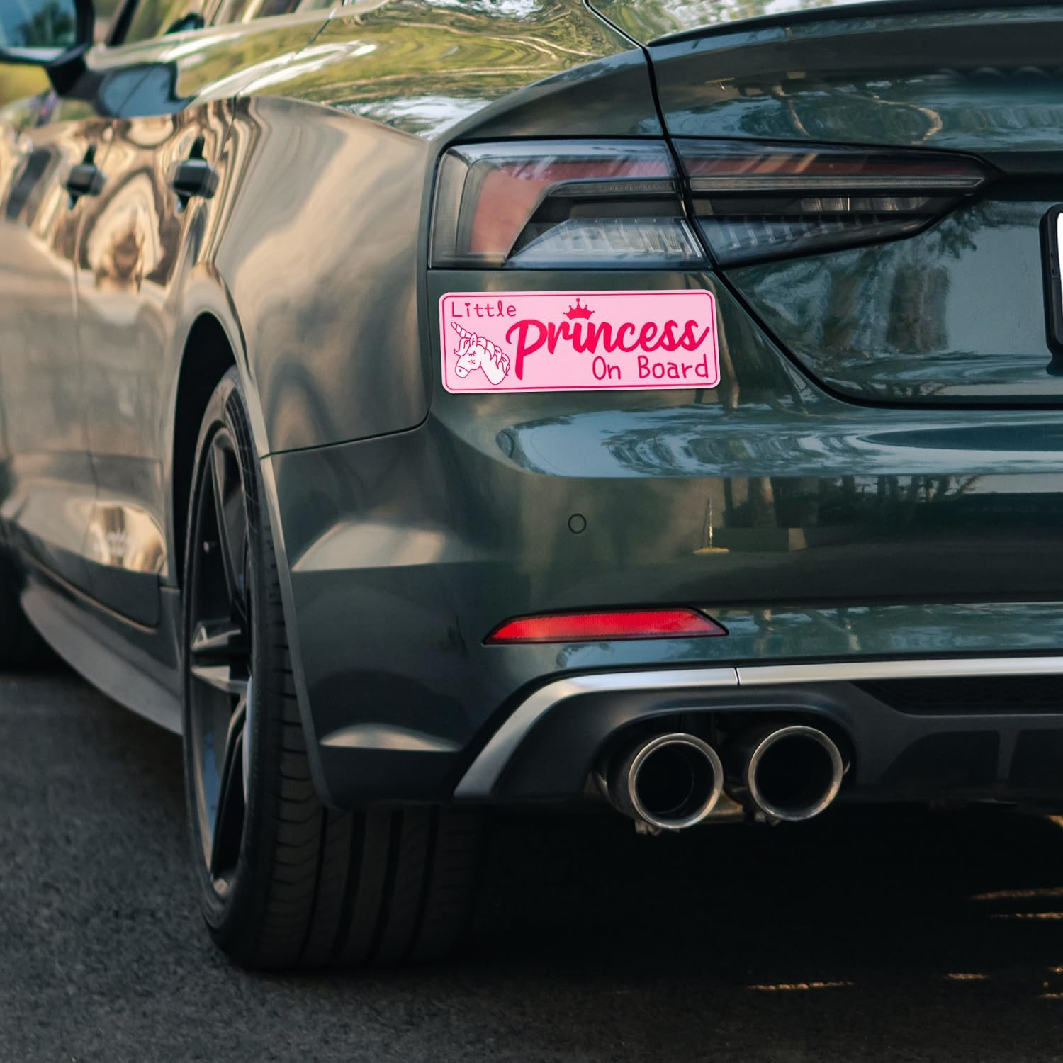 2Pcs Little Princess on Board Sticker, 10.24X3.94In Pink Self-Adhesive Baby on Board Sign Magnet Waterproof Car Magnet Sticker Car Warning Sticker for Truck Bumper Decoration image number 1
