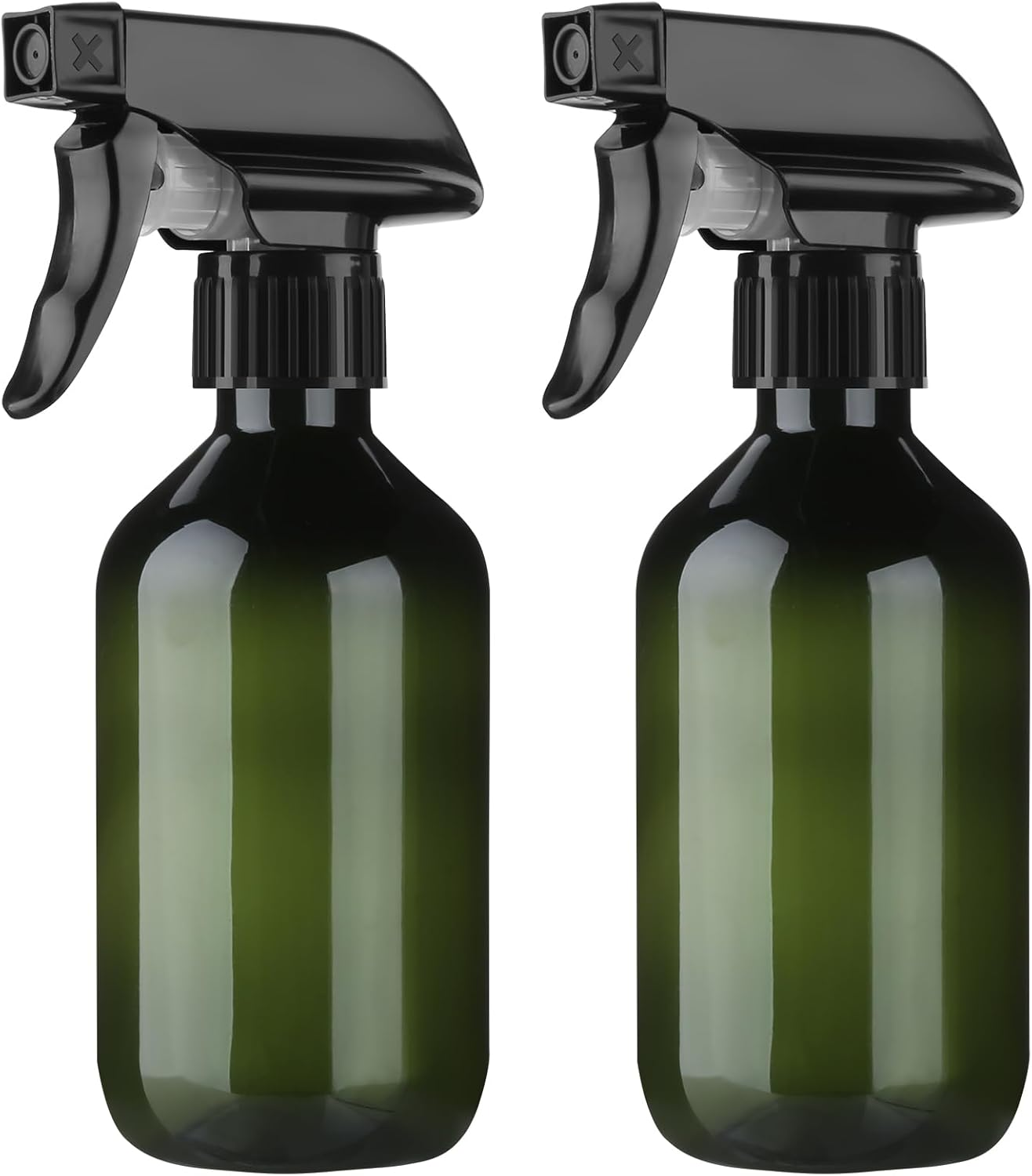 2 Pack Plastic Spray Bottles, 300Ml/10Oz Premium Refillable. Clear and Brown Options. Adjustable Sprayer for Precise Fine Mist and Stream. Perfect for Cleaning, Gardening, Pet Care, and Hair (Brown)