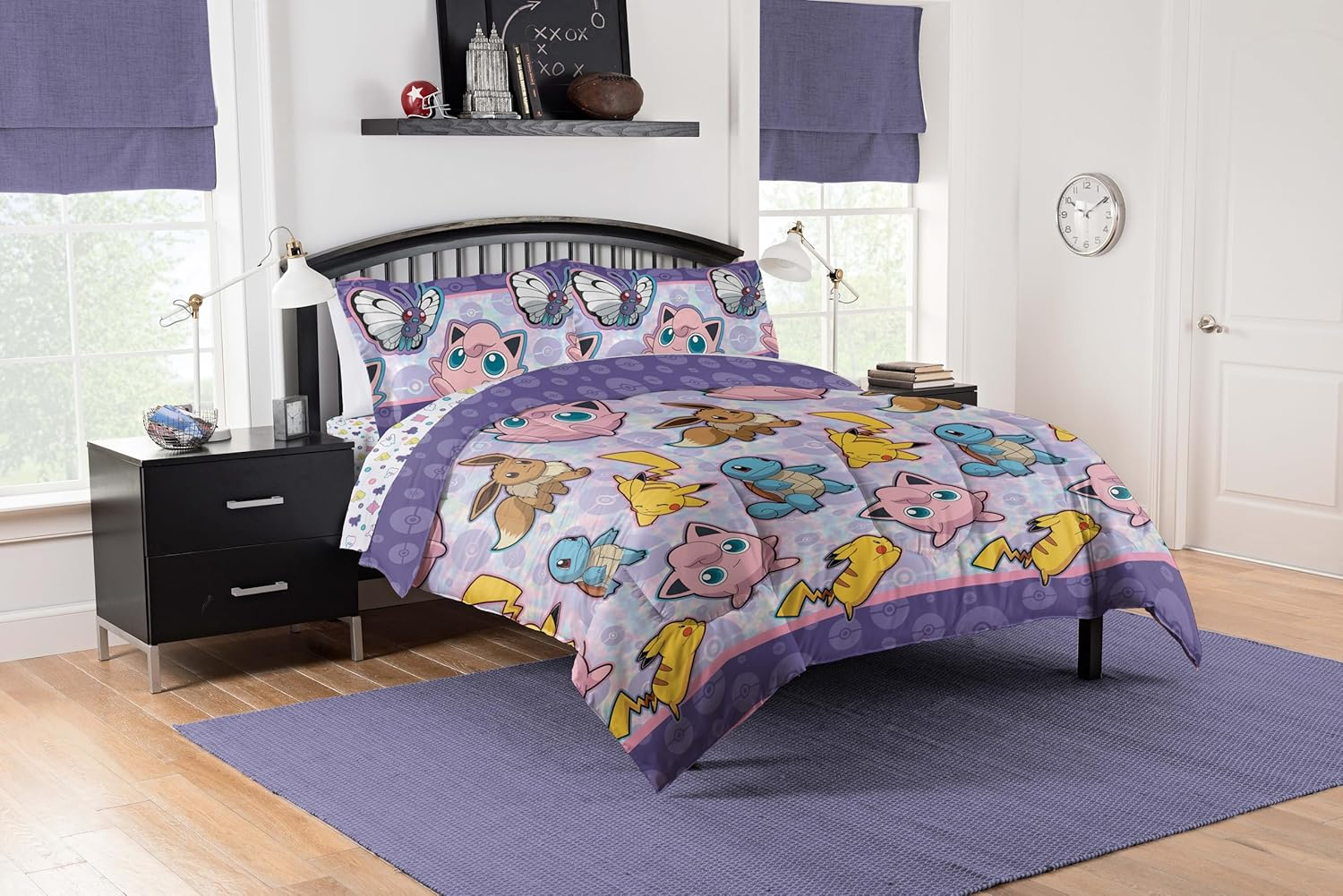 Northwest Pokemon Battle Squad 4-Piece Twin Bed in Bag Set, 64" X 86"