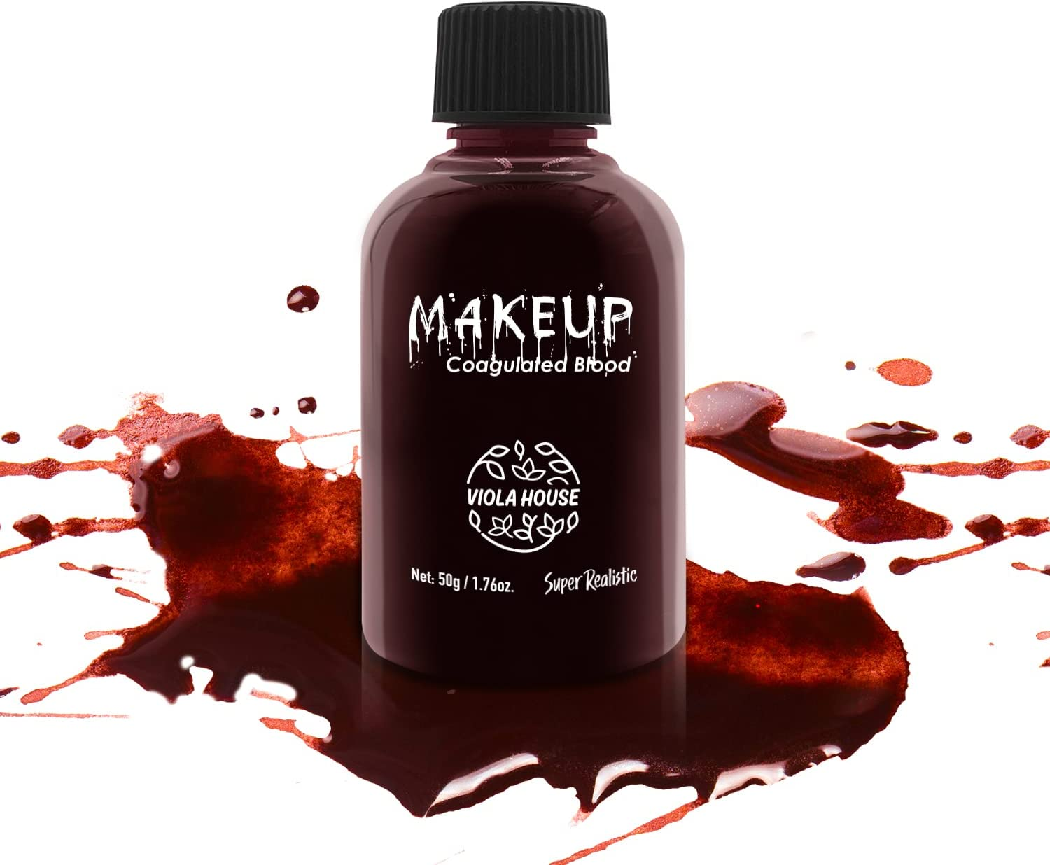 VIOLA HOUSE Halloween Fake Blood Makeup Coagulated Blood,Professional Realistic Fake Blood Special Effect for Halloween Stage Dress up Cosplay Theater SFX Makeup(50G/1.76Oz) image number 2