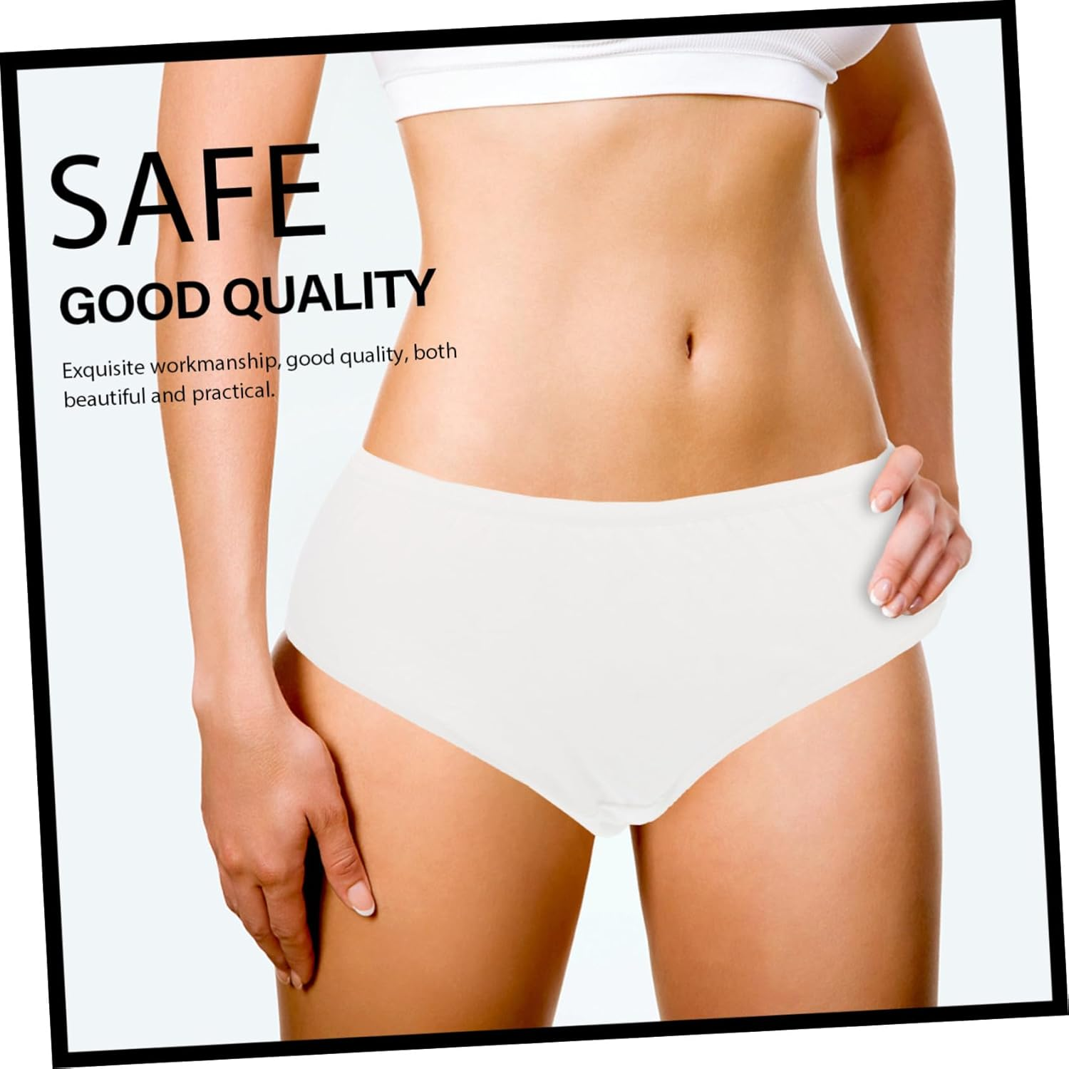 Beavorty Disposable Maternity Underpants Women Postpartum Cotton Briefs Portable Supple Underwear White XXL 4Pcs image number 6
