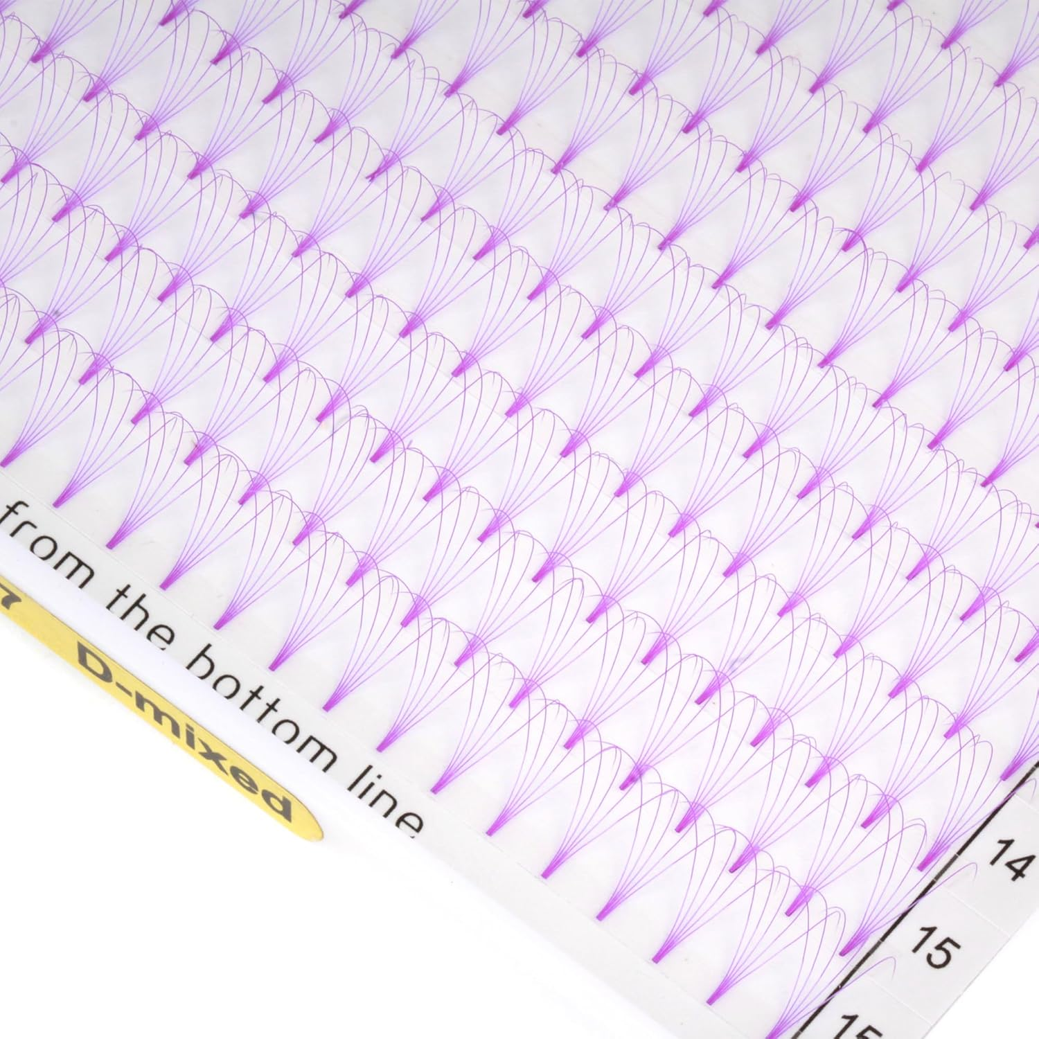 Colored Premade Fans Eyelash Extension Short Stem Volume Lash Extensions 5D Pink Blue Purple Brown 352 Clusters (Purple, 5D 0.07 D 8-15Mm MIXED) image number 2