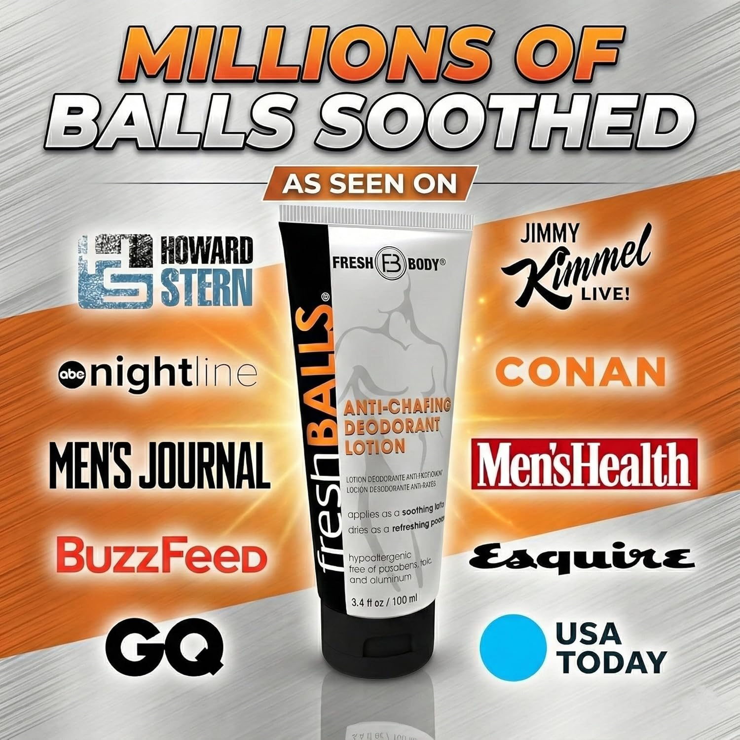 Fresh BALLS Cream - Men'S Anti-Chafing Comfort Soothing Lotion to Powder - Ball Deodorant and Hygiene for Groin Area - the Original anti Friction Cream for Men, 3.4 Fl Oz image number 4