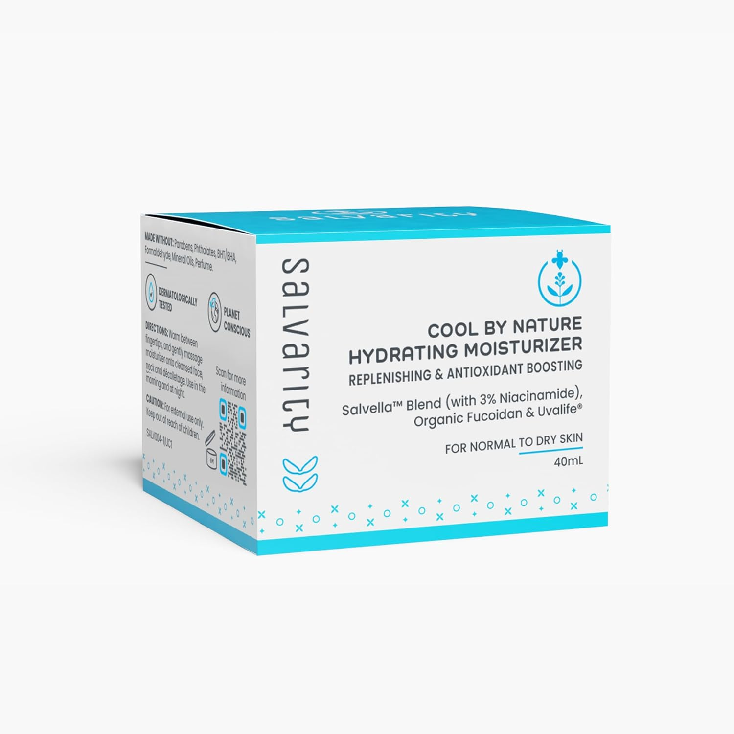 Salvarity Hydrating Face Moisturiser with 5% Niacinamide, Hyaluronic Acid Helps Restore Moisture, Smooth Dryness & Strengthen Barrier for Dry & Sensitive Skin, Lightweight Non-Greasy Cream - 40 Ml image number 1