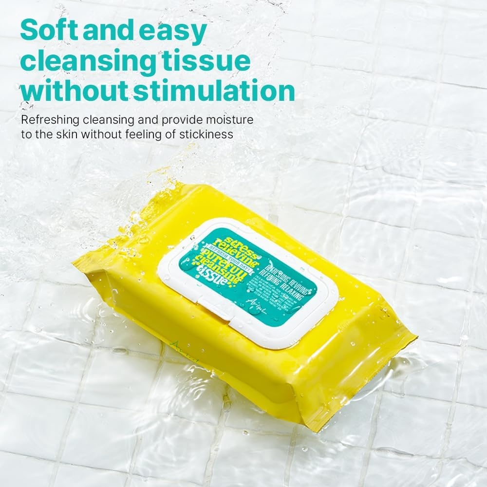 Ariul Natural Scented Mild Cleansing Tissue, Speed Melting System Removes Waterproof Makeup, Korea Soft and Easy Cleansing Tissue, Stress Relieving Purefull Cleansing Wipes 80 Counts (Pack of 2) image number 2