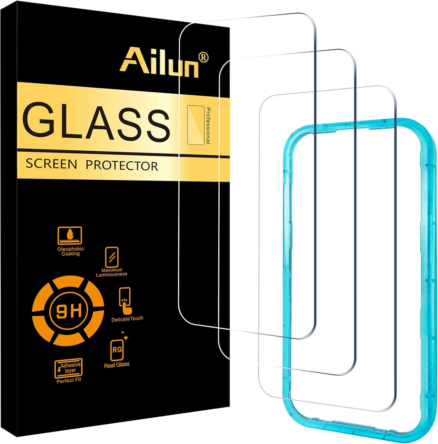 Ailun 3 Pack Screen Protector for Iphone 17 Pro [6.3 Inch] with Installation Frame, Tempered Glass,Sensor Protection, Dynamic Island Compatible, Case Friendly image number 5