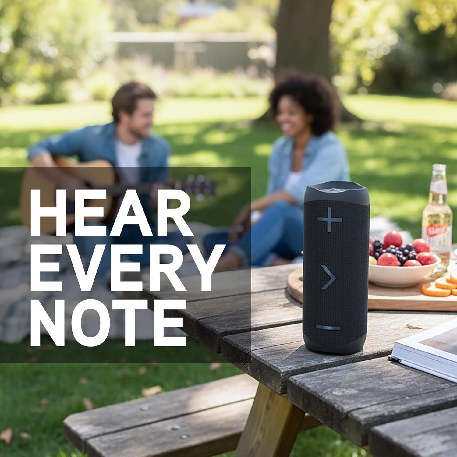 Blueant X-3D MAX Portable Bluetooth Speaker, 40W Powerful 360&deg; Sound with Deep Bass, IP67 Waterproof, Duo Mode Wireless Stereo, up to 12 Hours Playtime, USB-C Fast Charging, Black image number 2