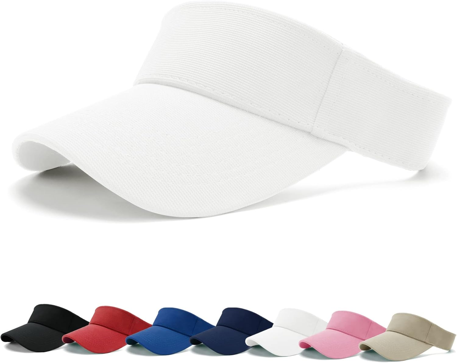 BLURBE Sun Visor Cap - Women Ponytail Baseball Cap, Sport Outdoor Plain Visor Cap, Adjustable Twill Golf Tennis Visor Hats for Men image number 5