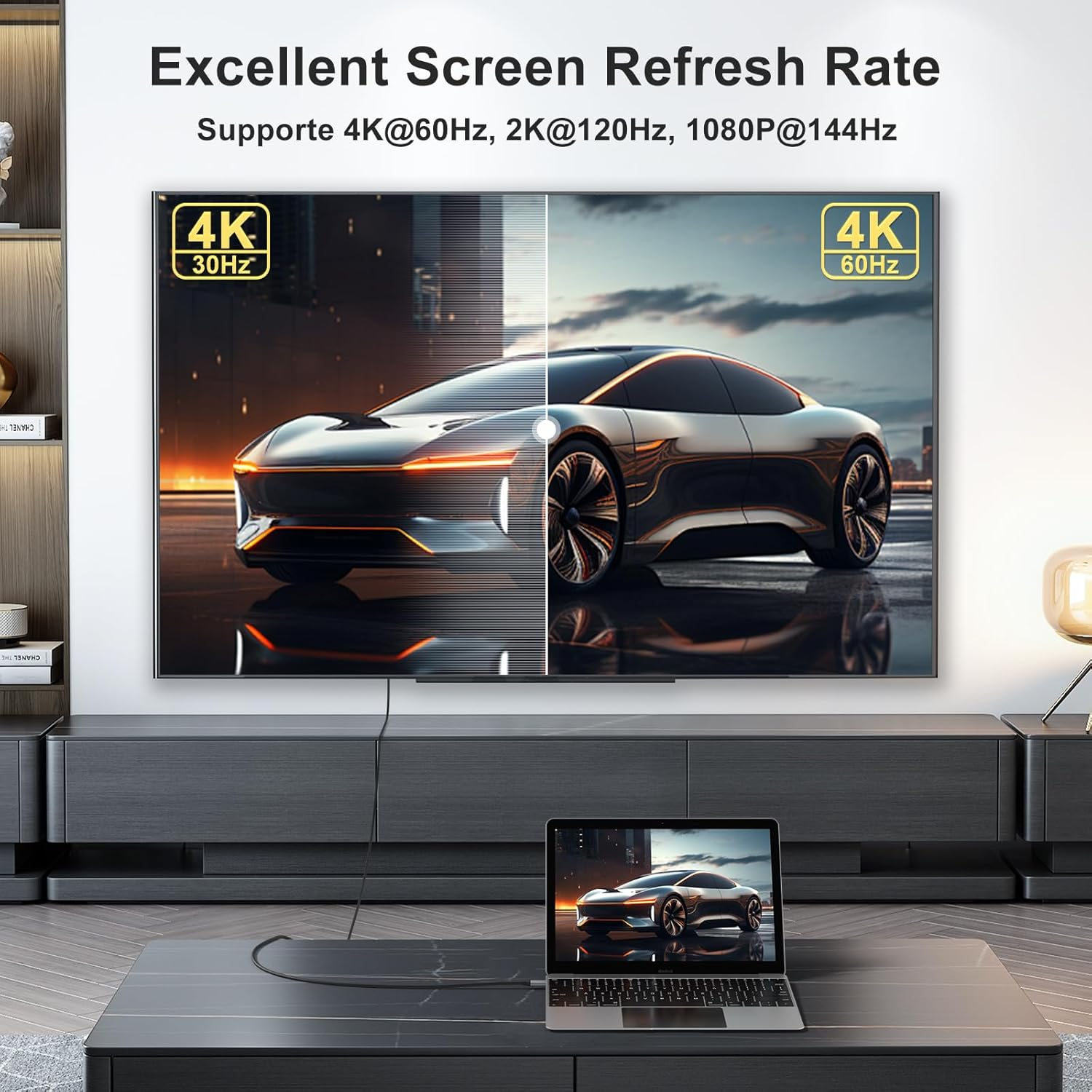 Unidirection USB C to HDMI Cable 2M 4K 30Hz, Type C to HDMI Cable Thunderbolt 3 to HDMI for Home Office for Iphone 16/15 Pro Max Plus, Galaxy S25/S24, Macbook Pro 16" 2019/2018, Ipad 11Th/10Th image number 4