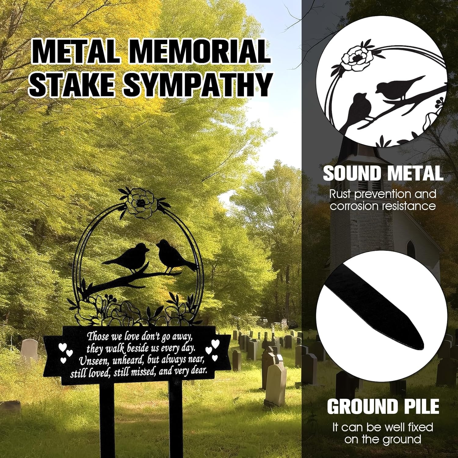 Memorial Stakes Rust-Proof Metal Memorial Grave Markers Sympathy Bird Grave Memorial Plaques Meaningful Sympathy Grave Plaque Garden Grave Decorations for Outdoor Garden Yard