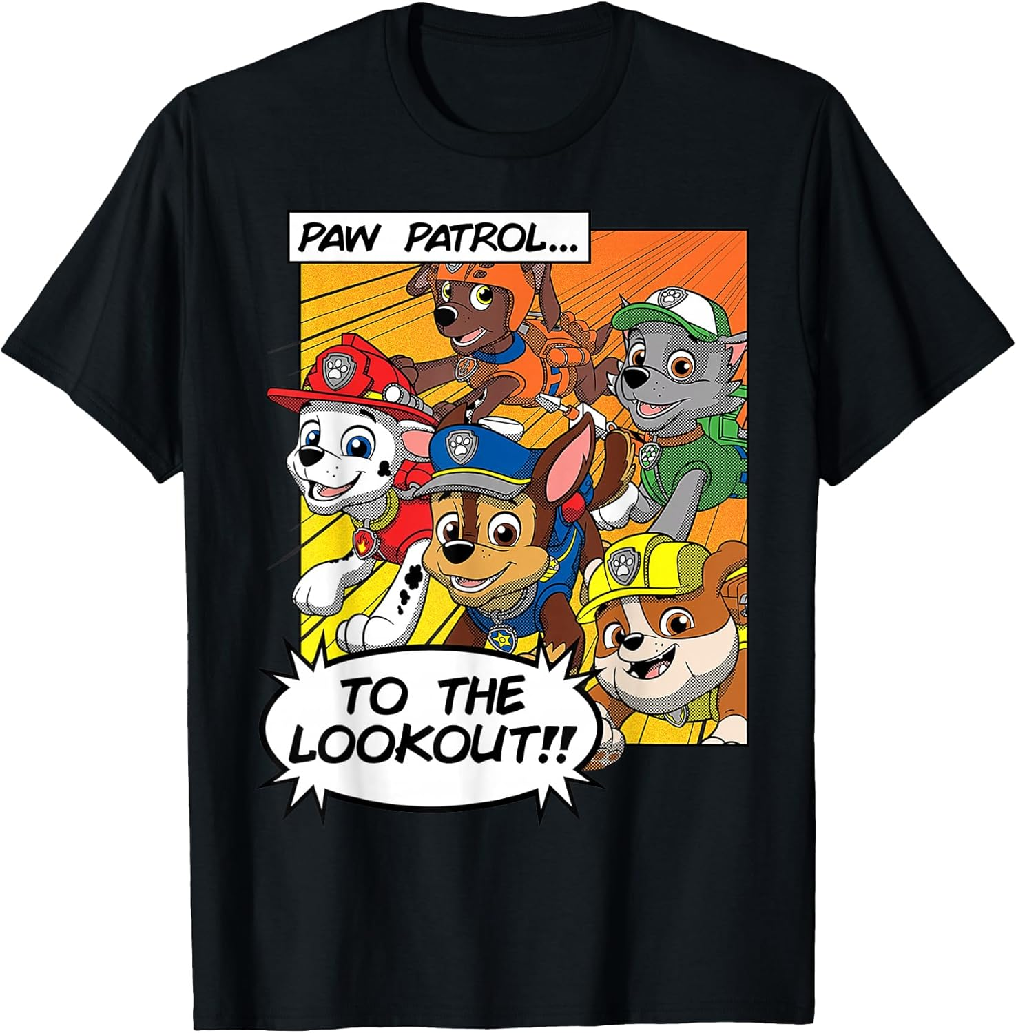 PAW Patrol to the Lookout!! Comic Book Style T-Shirt image number 1