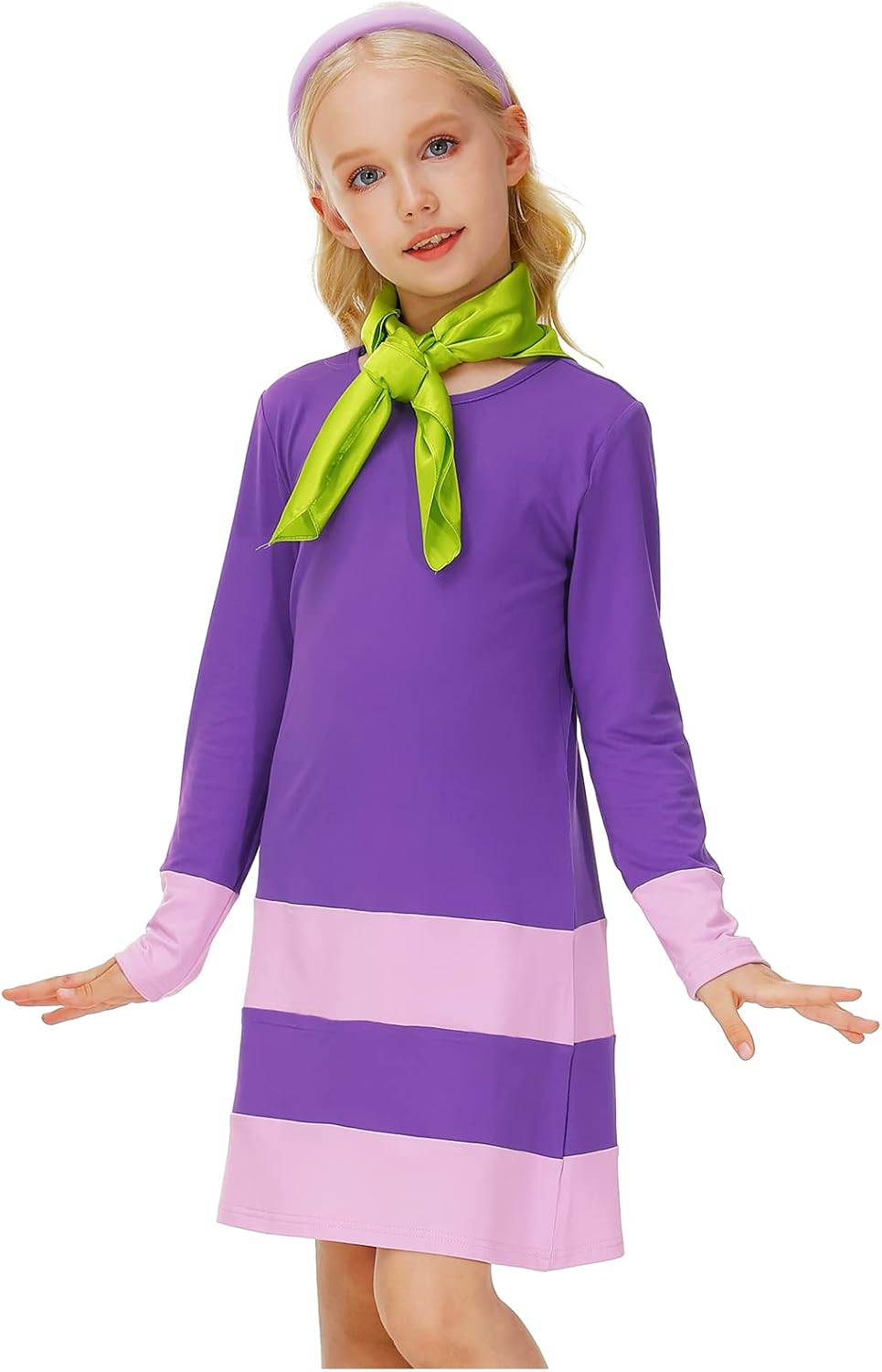 Remimi Girls Halloween Costume Party Outfit with Scarf and Headband 5-14 Years